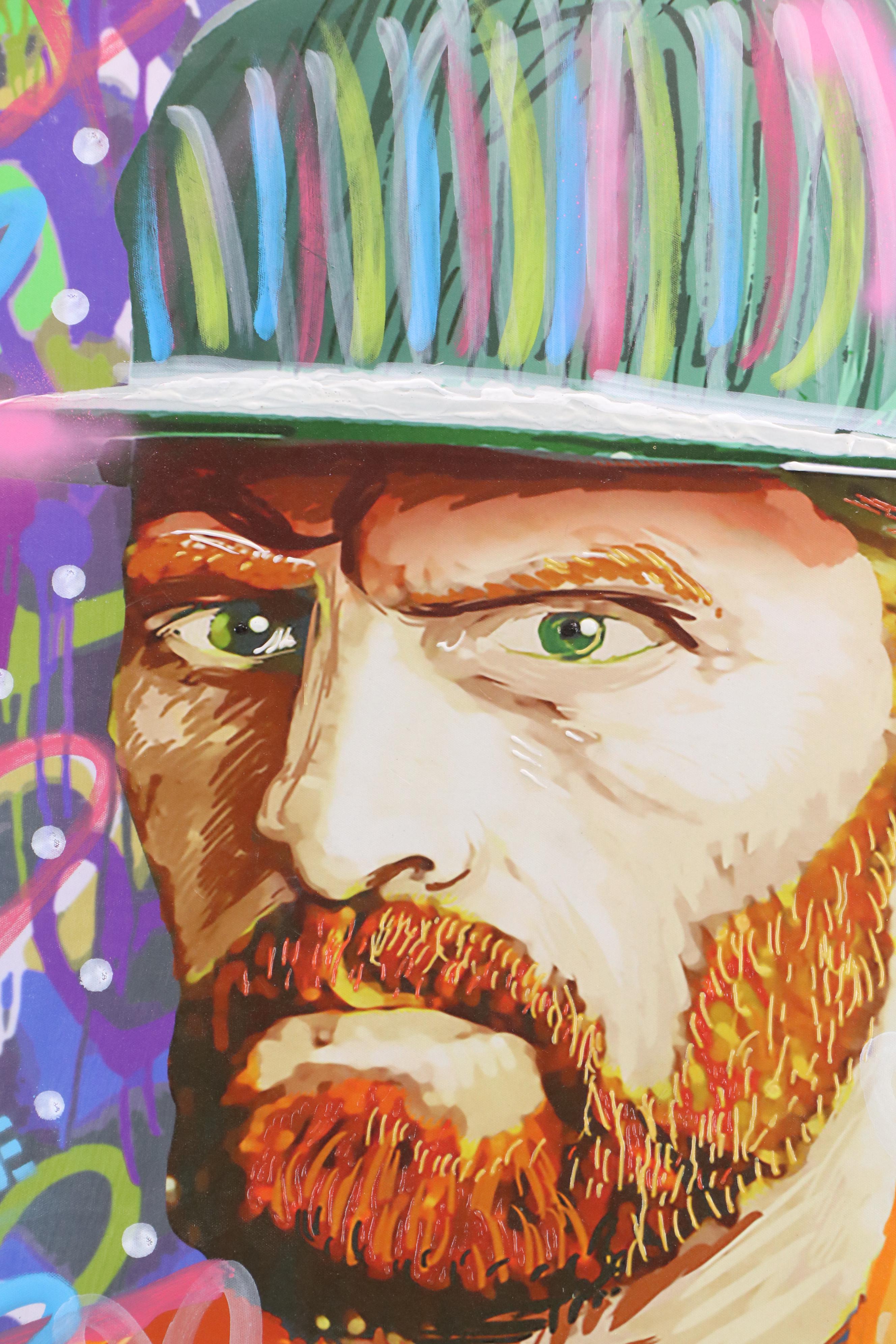 E.M. Zax Mixed Media Painting "Homage to Van Gogh," 2023