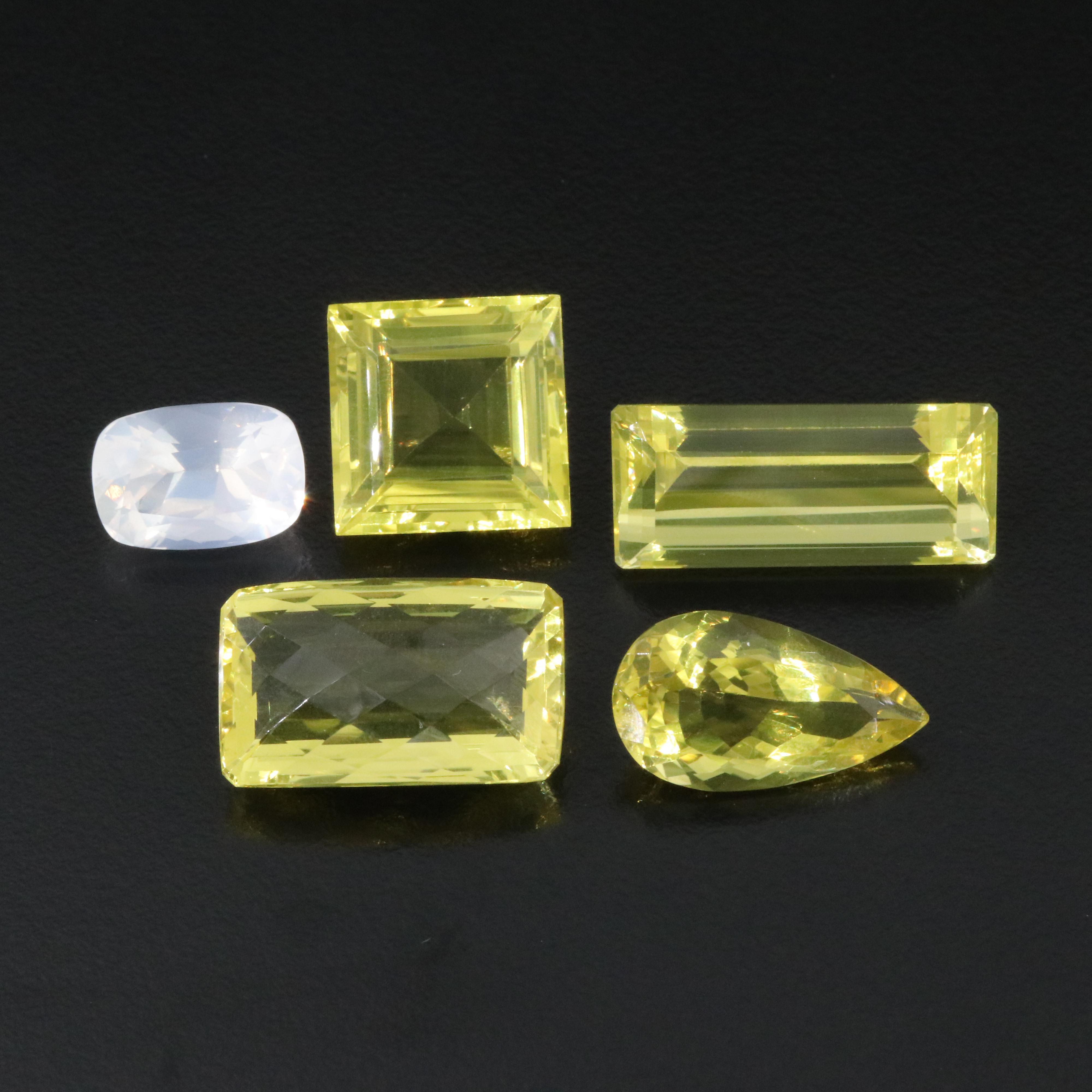 Loose 99.96 CTW Citrine and Rose Quartz Lot