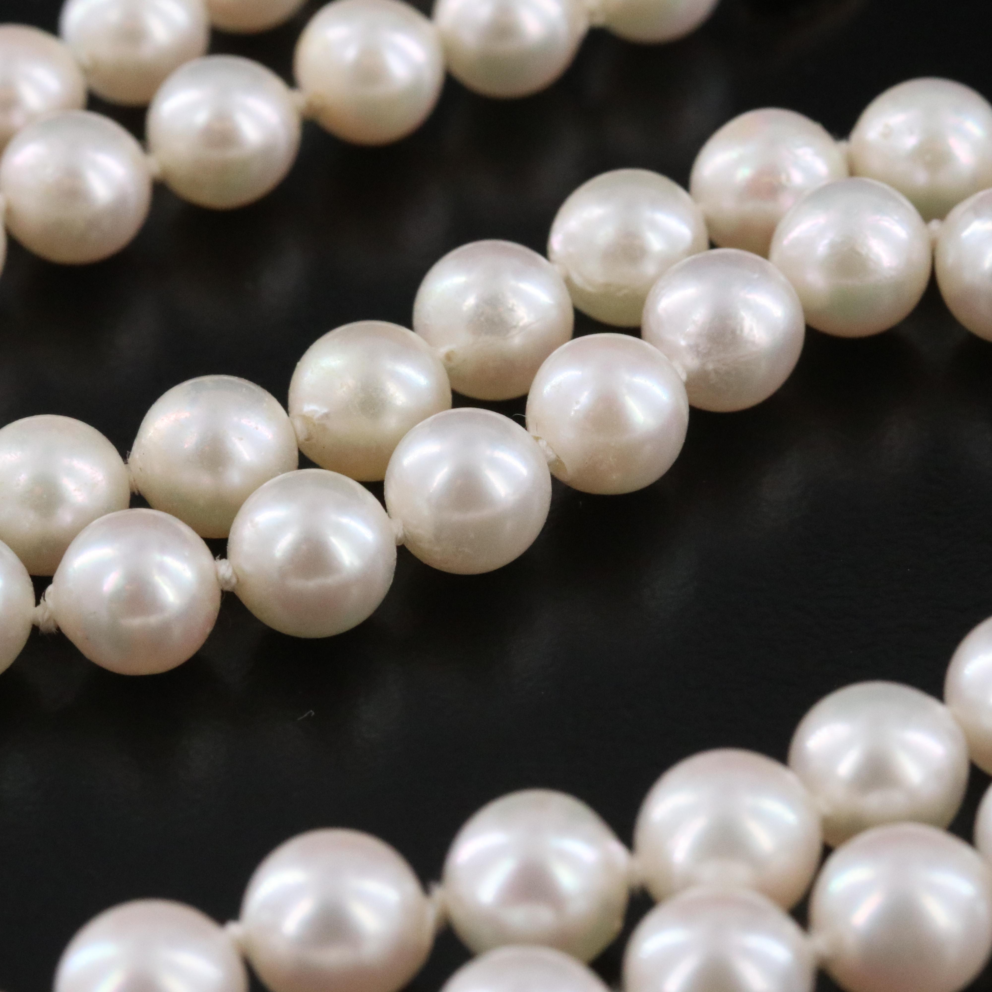 14K Pearl Necklace and Earrings