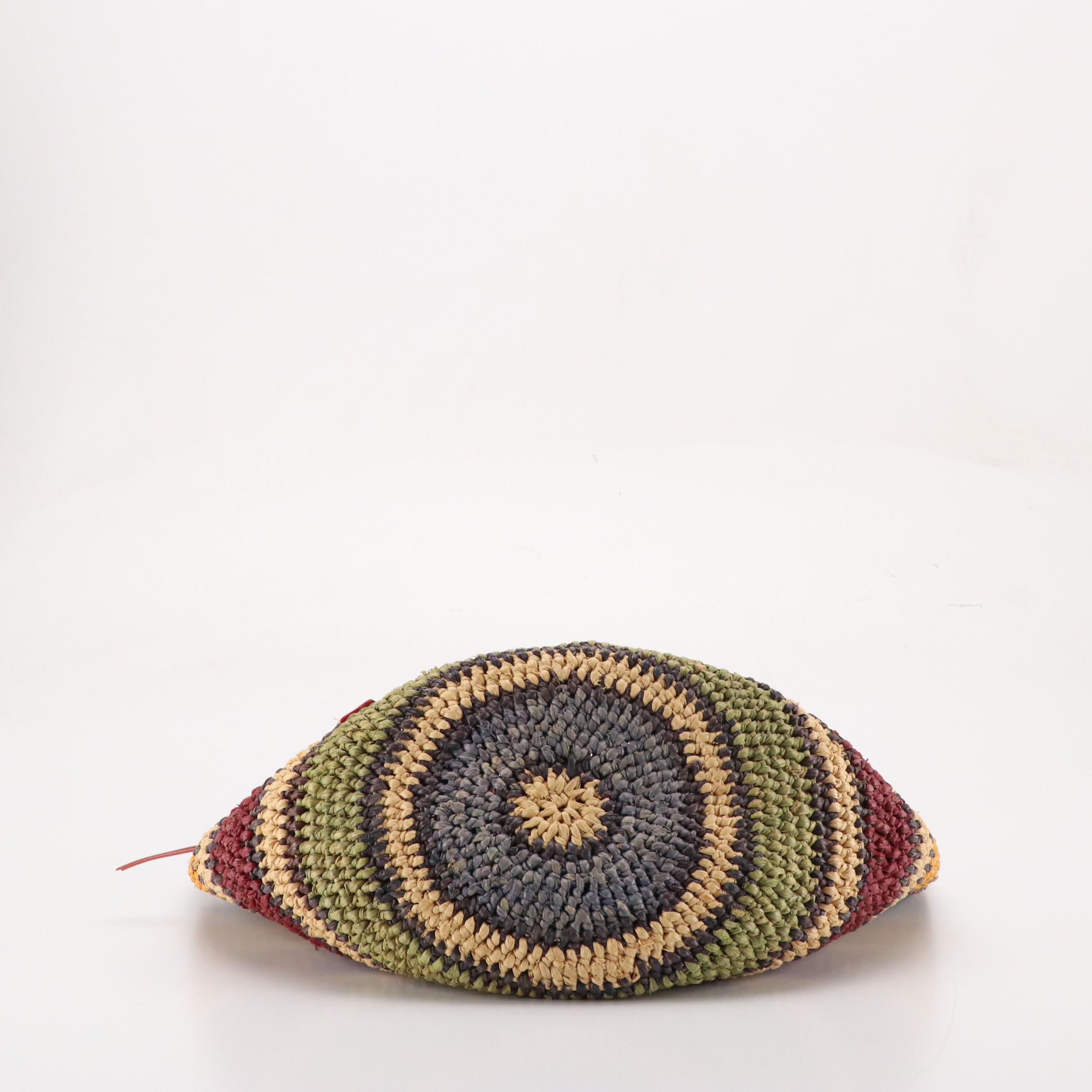 Balenciaga Panier Basket Tote in Multicolor Woven Raffia and Red Leather