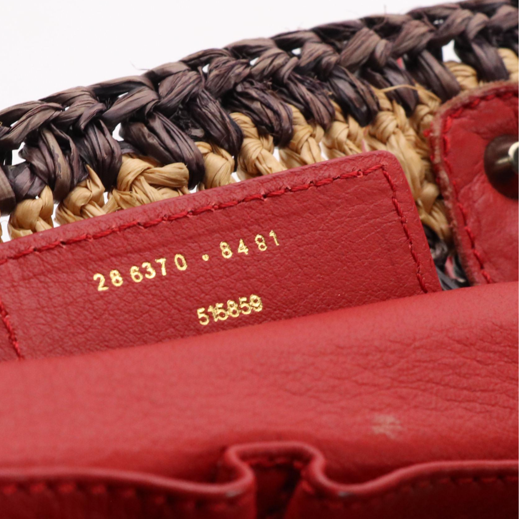 Balenciaga Panier Basket Tote in Multicolor Woven Raffia and Red Leather