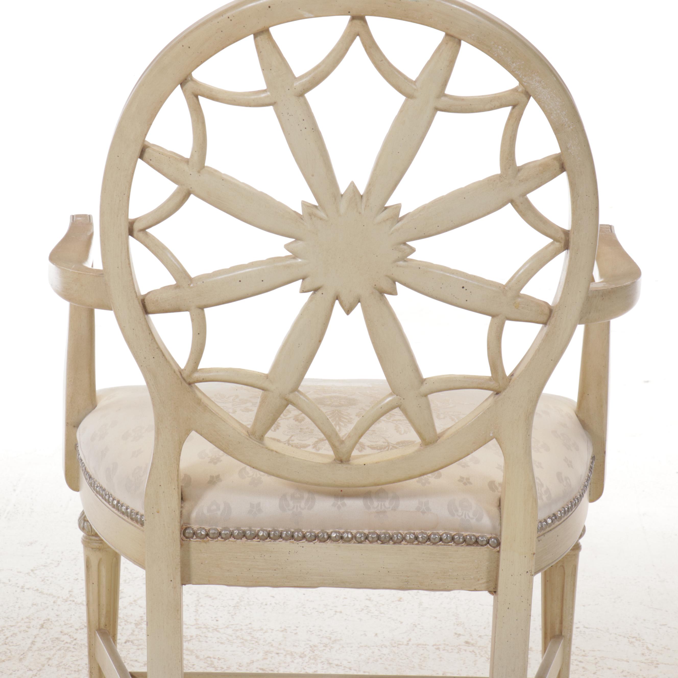 Adam Style Painted-Wood Armchair, Late 20th Century