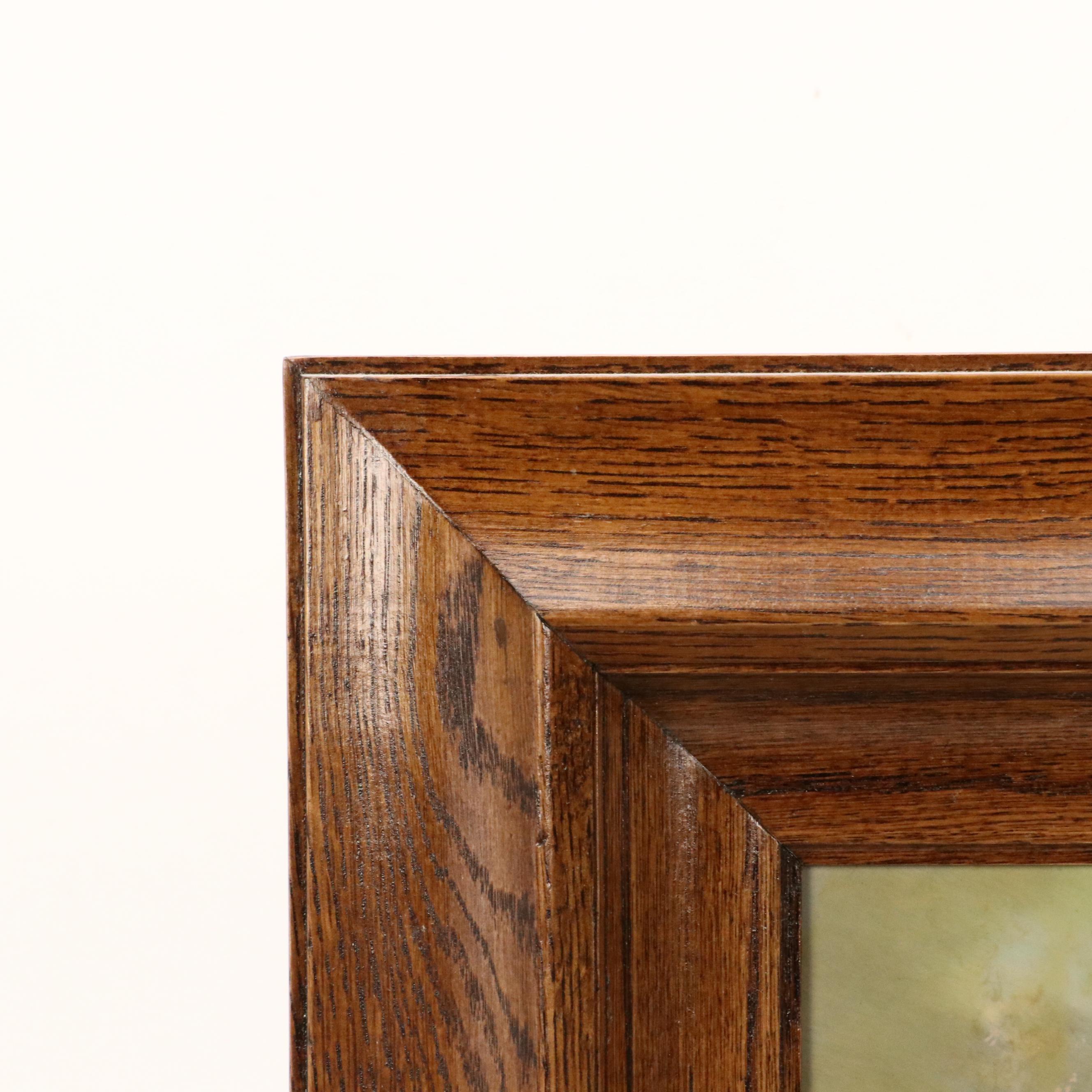 R. Peterson European School Oil Painting of Winter Scene