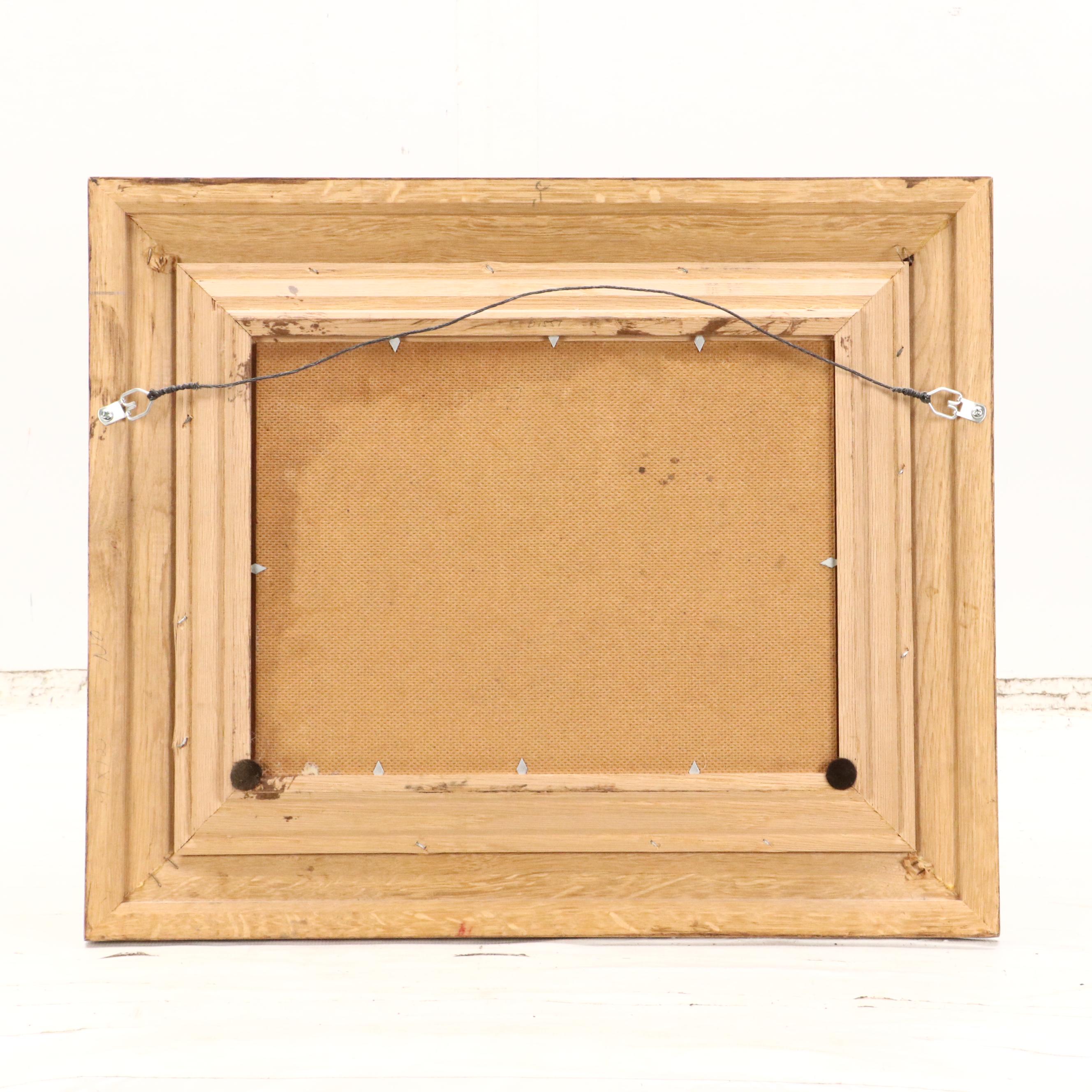 R. Peterson European School Oil Painting of Winter Scene