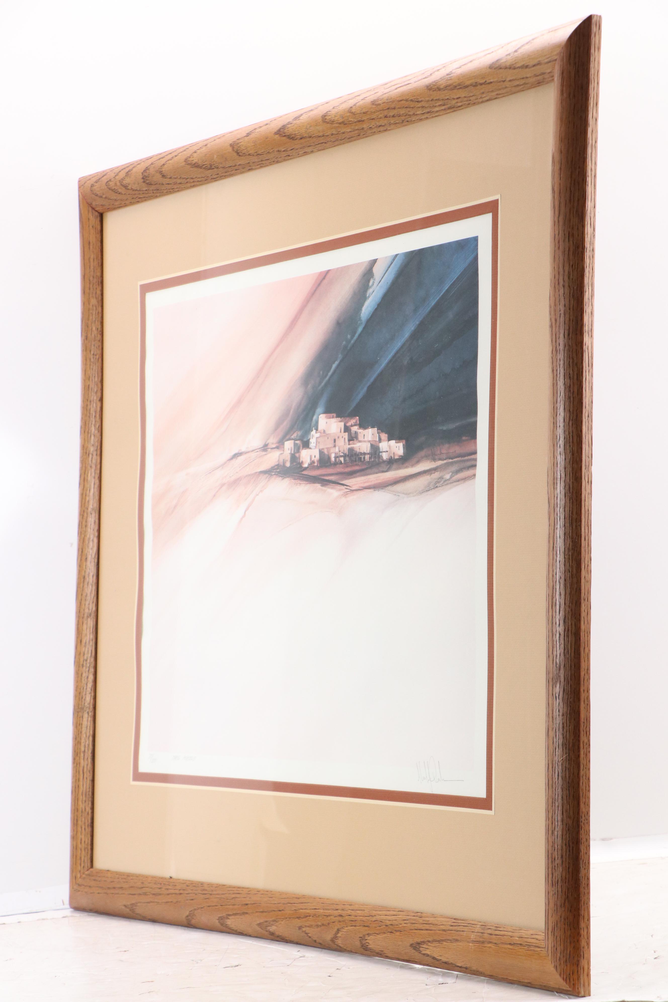 Albert J. Dreher Offset Lithograph "Taos Pueblo"