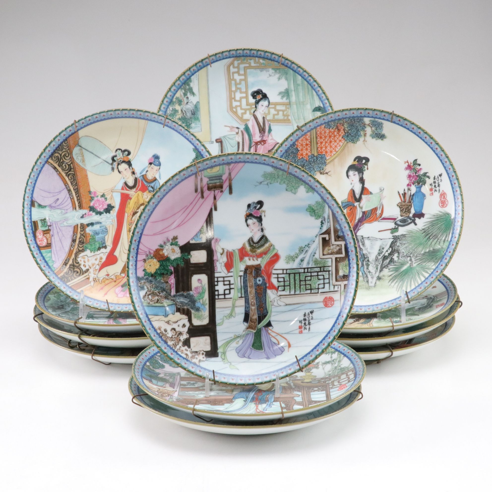 Imperial Jingdezhen "Beauties Of The Red Mansion" Porcelain Collector Plates