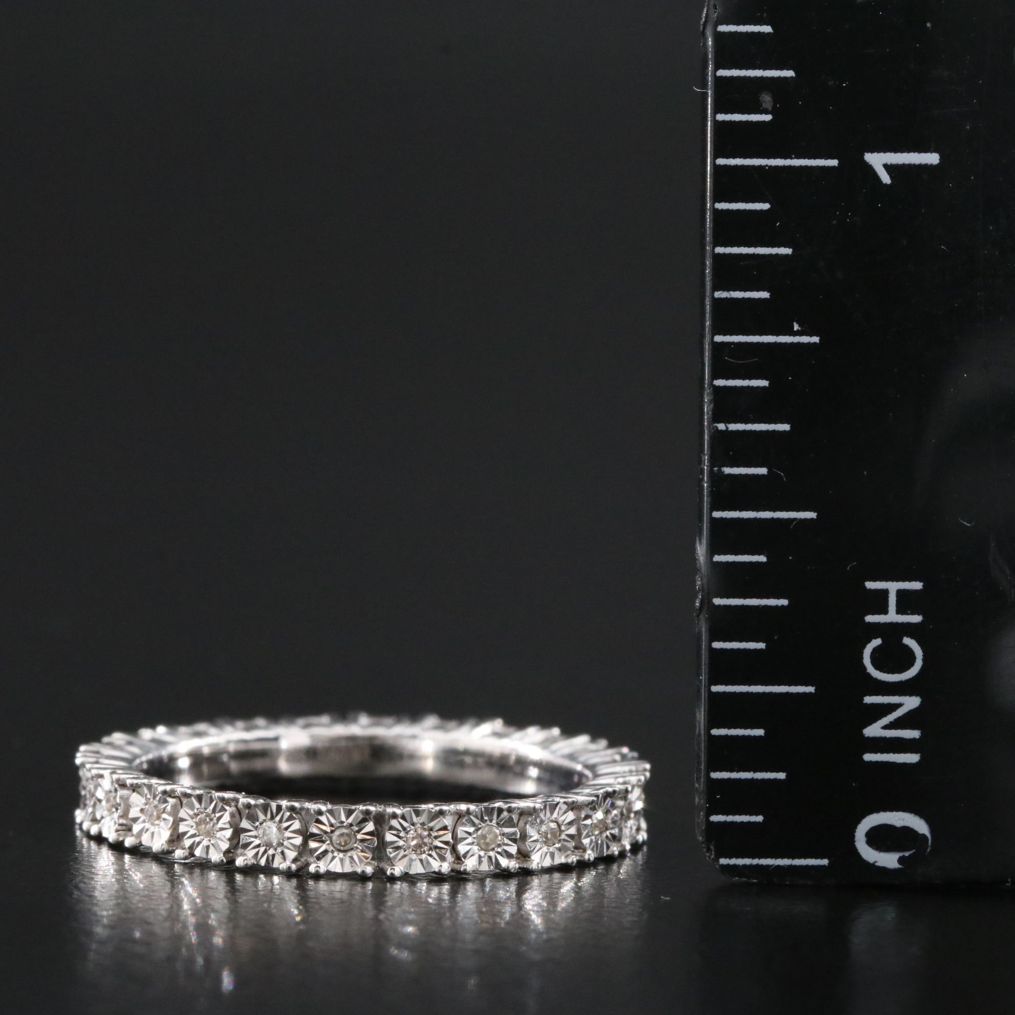 Sterling Diamond Eternity Band