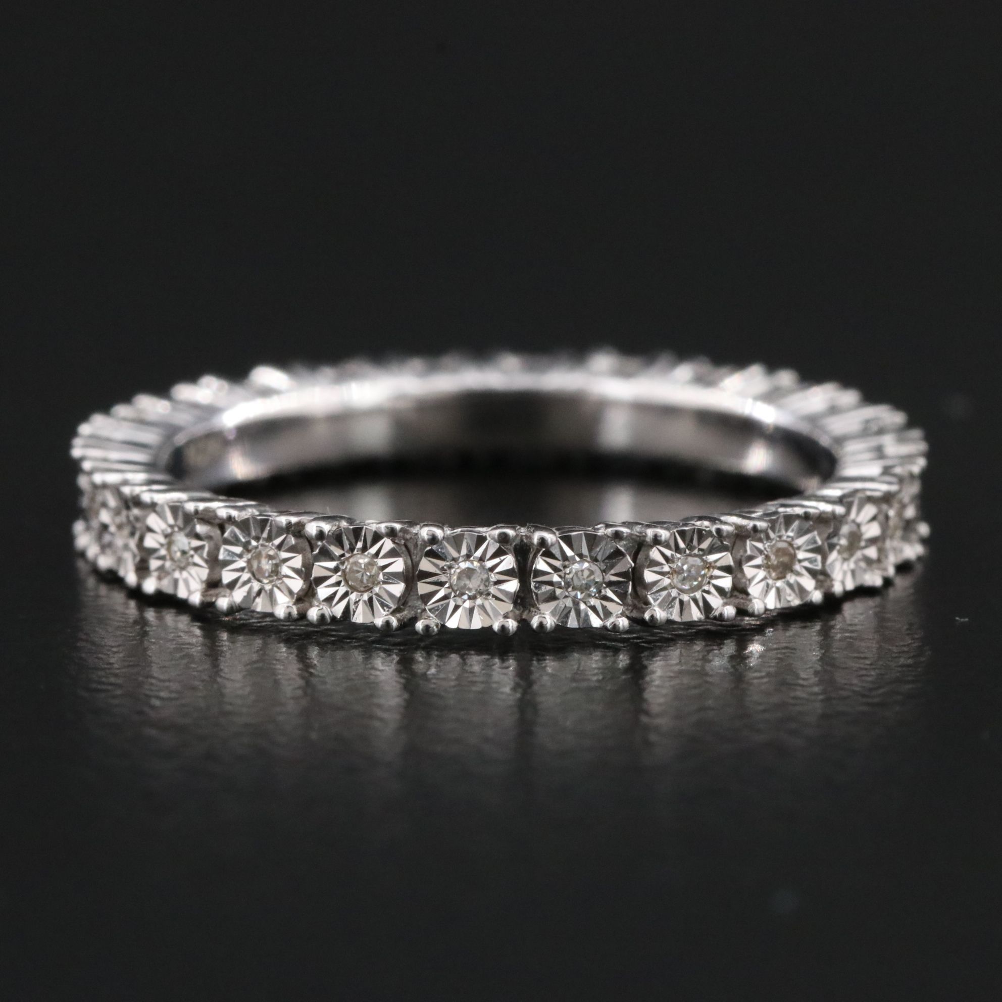 Sterling Diamond Eternity Band