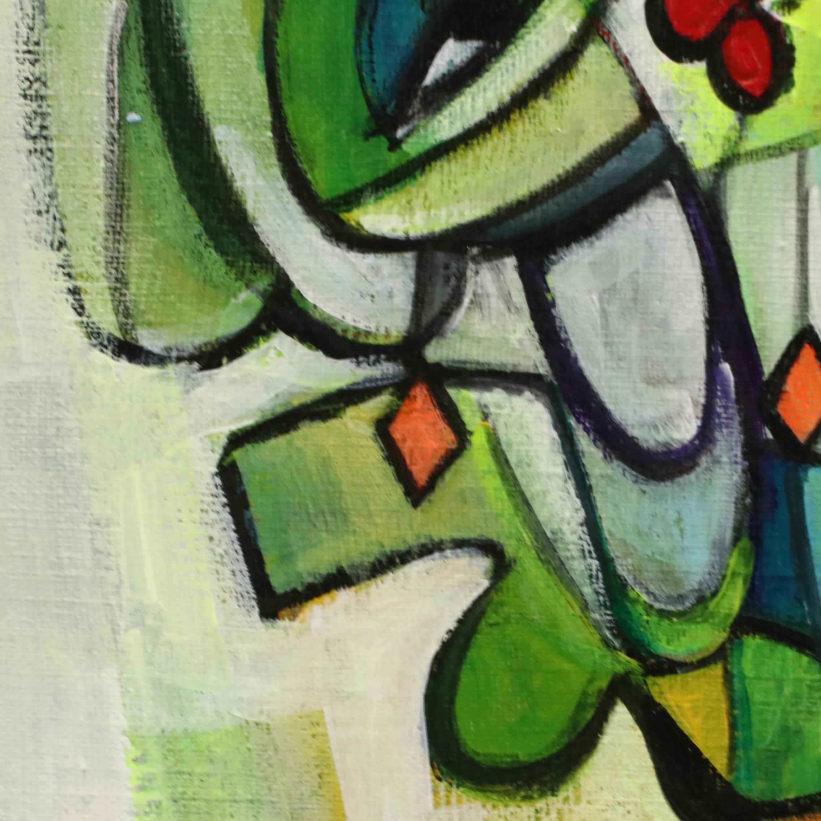 Evuarherhe Ufuoma Figurative Acrylic Painting "Beautiful World," 2022