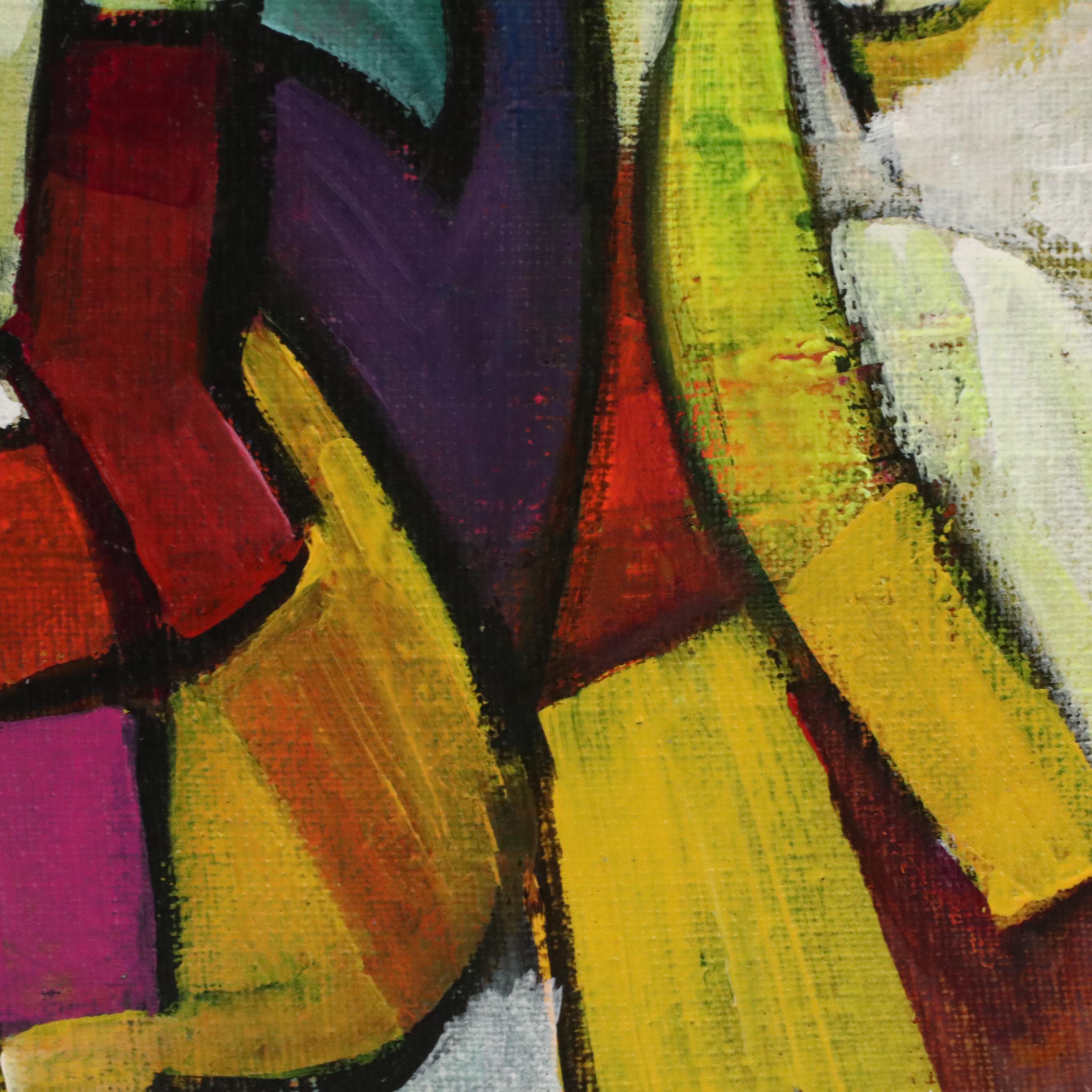 Evuarherhe Ufuoma Figurative Acrylic Painting "Beautiful World," 2022