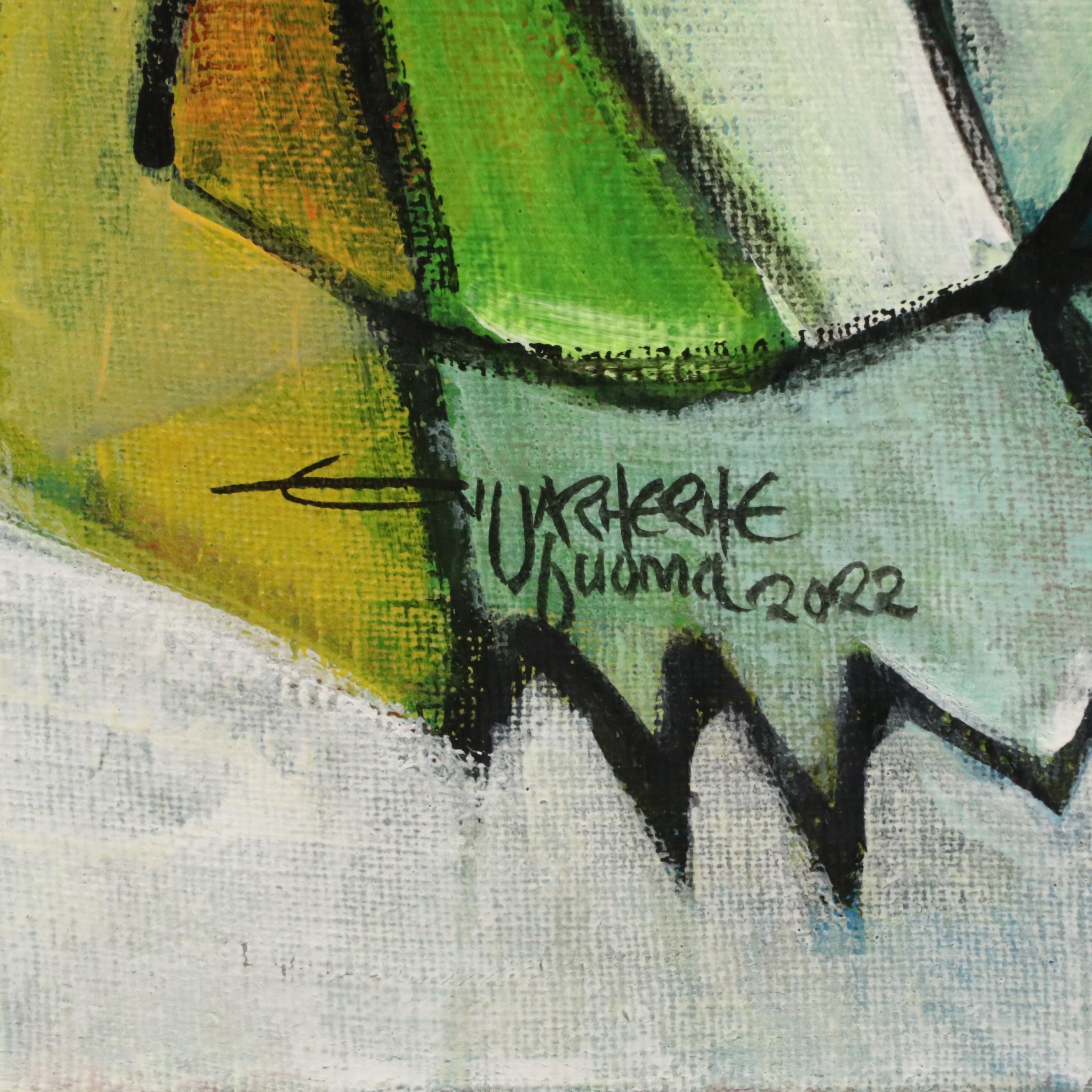 Evuarherhe Ufuoma Figurative Acrylic Painting "Beautiful World," 2022