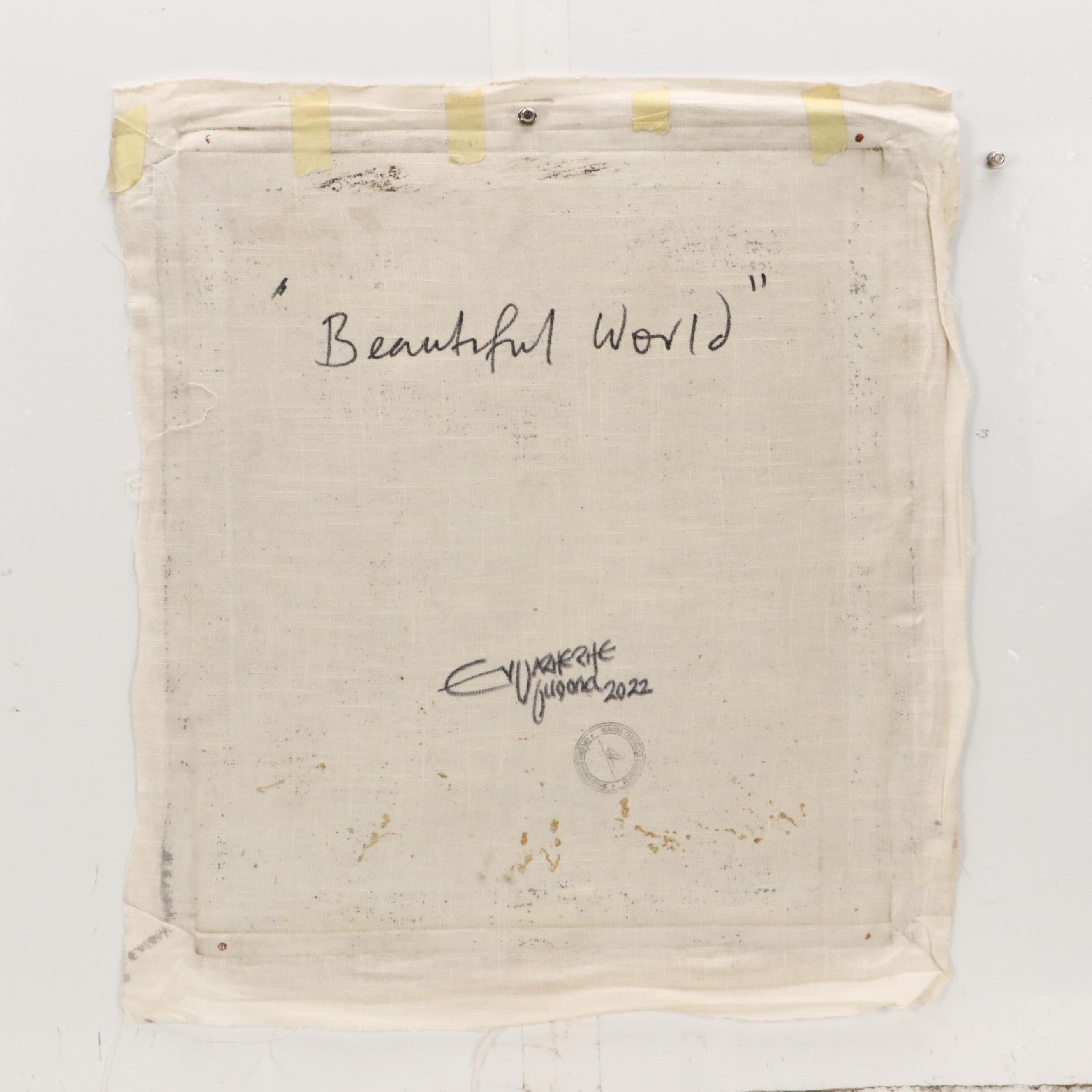 Evuarherhe Ufuoma Figurative Acrylic Painting "Beautiful World," 2022