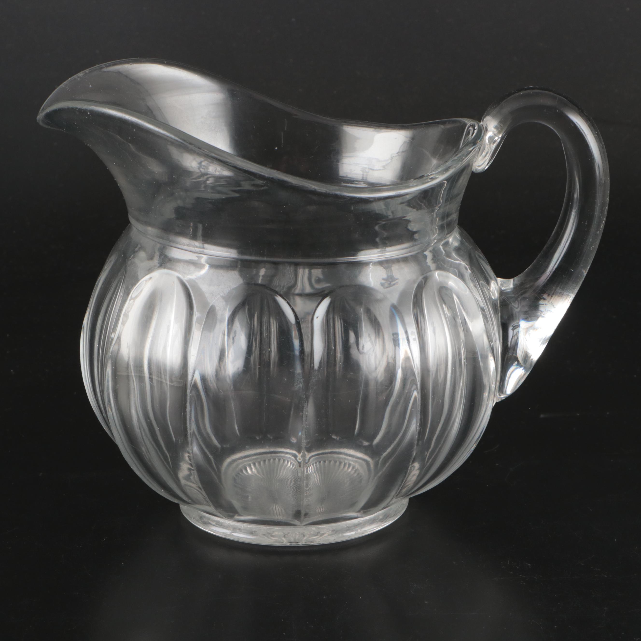 Heisey Glass Pitcher with Glass Decanters
