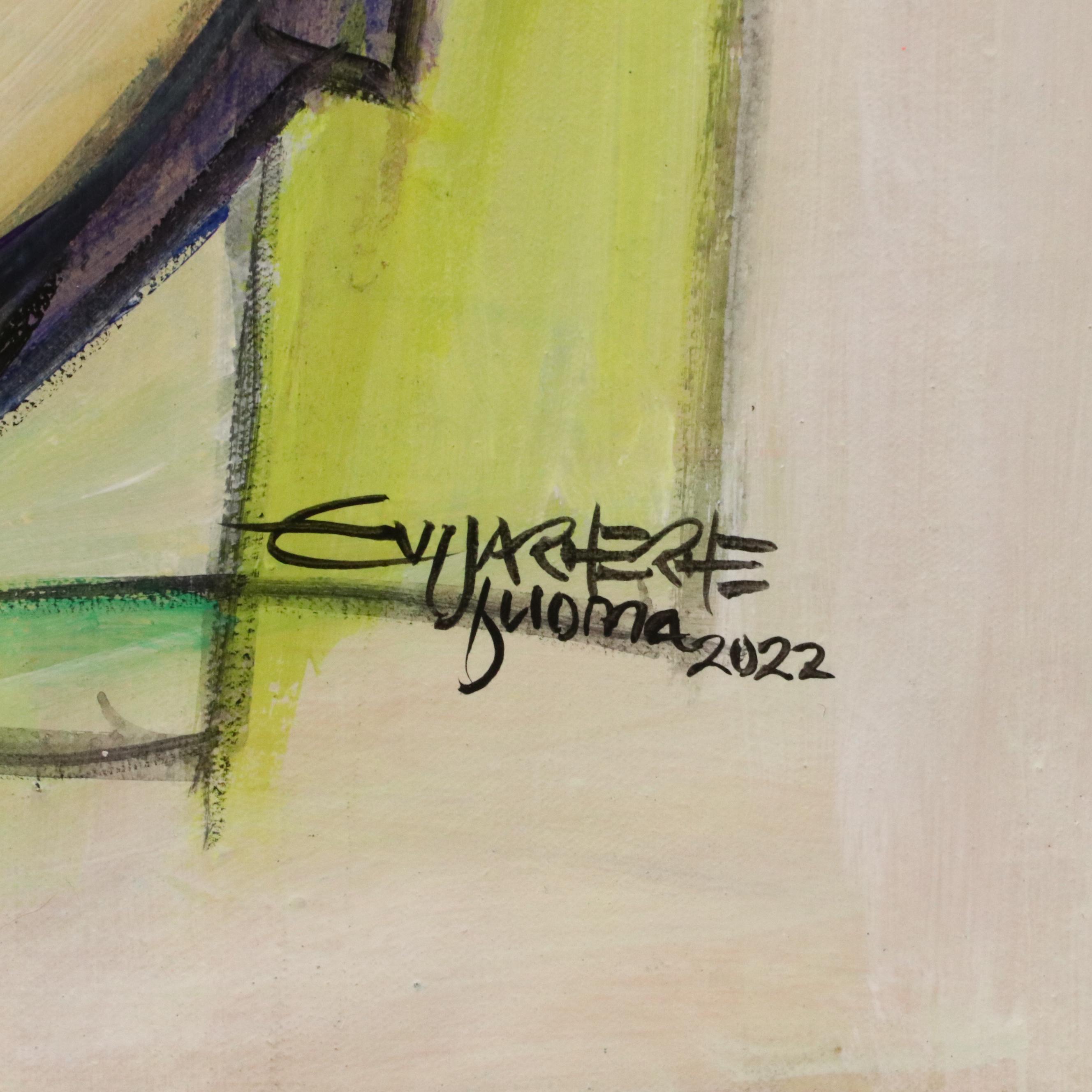 Evuarherhe Ufuoma Figurative Acrylic Painting "Selfie," 2022