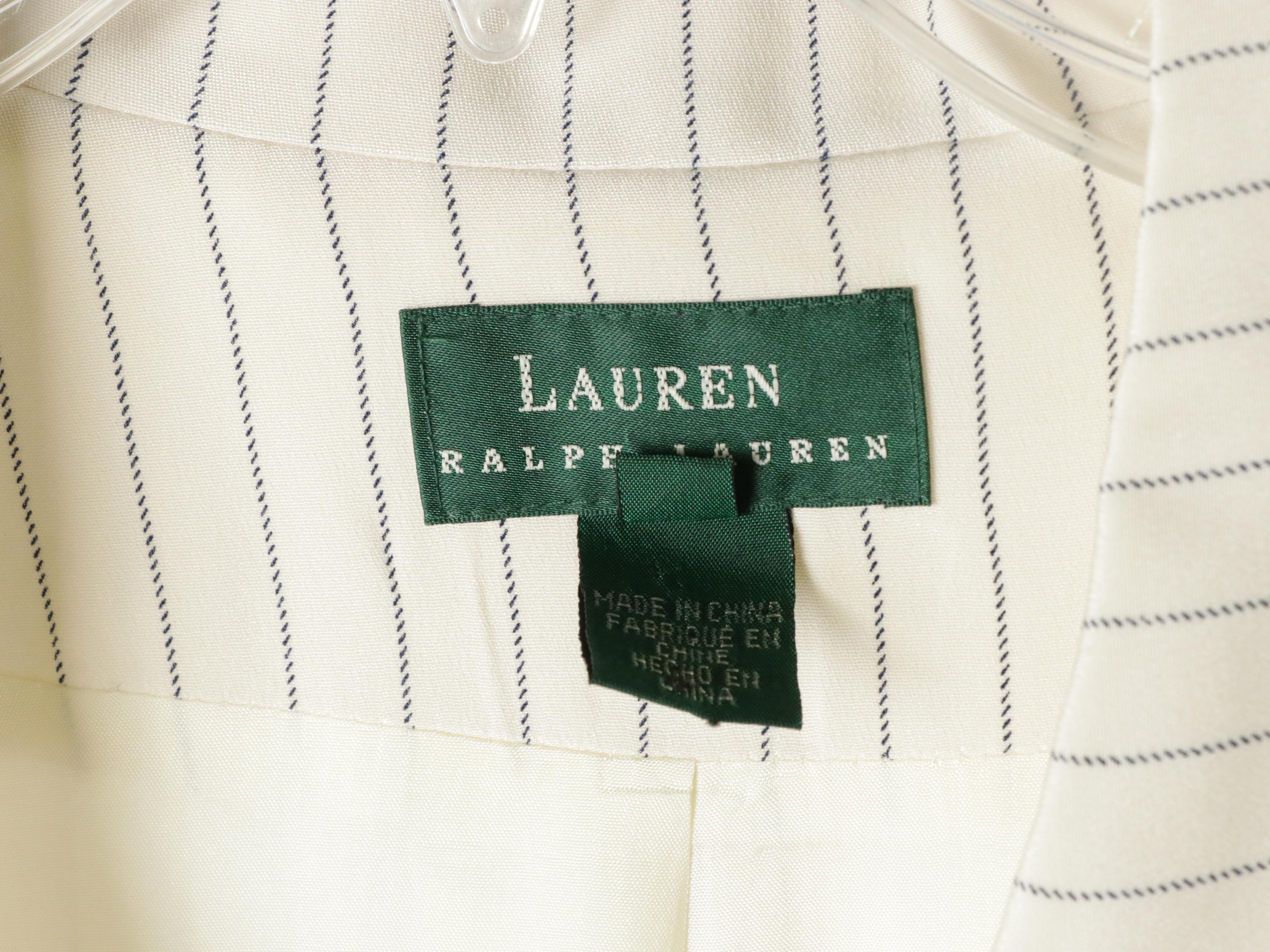 Lauren Ralph Lauren Striped Silk Blazer, Long Sleeve Blouses, Skirt and Sweater