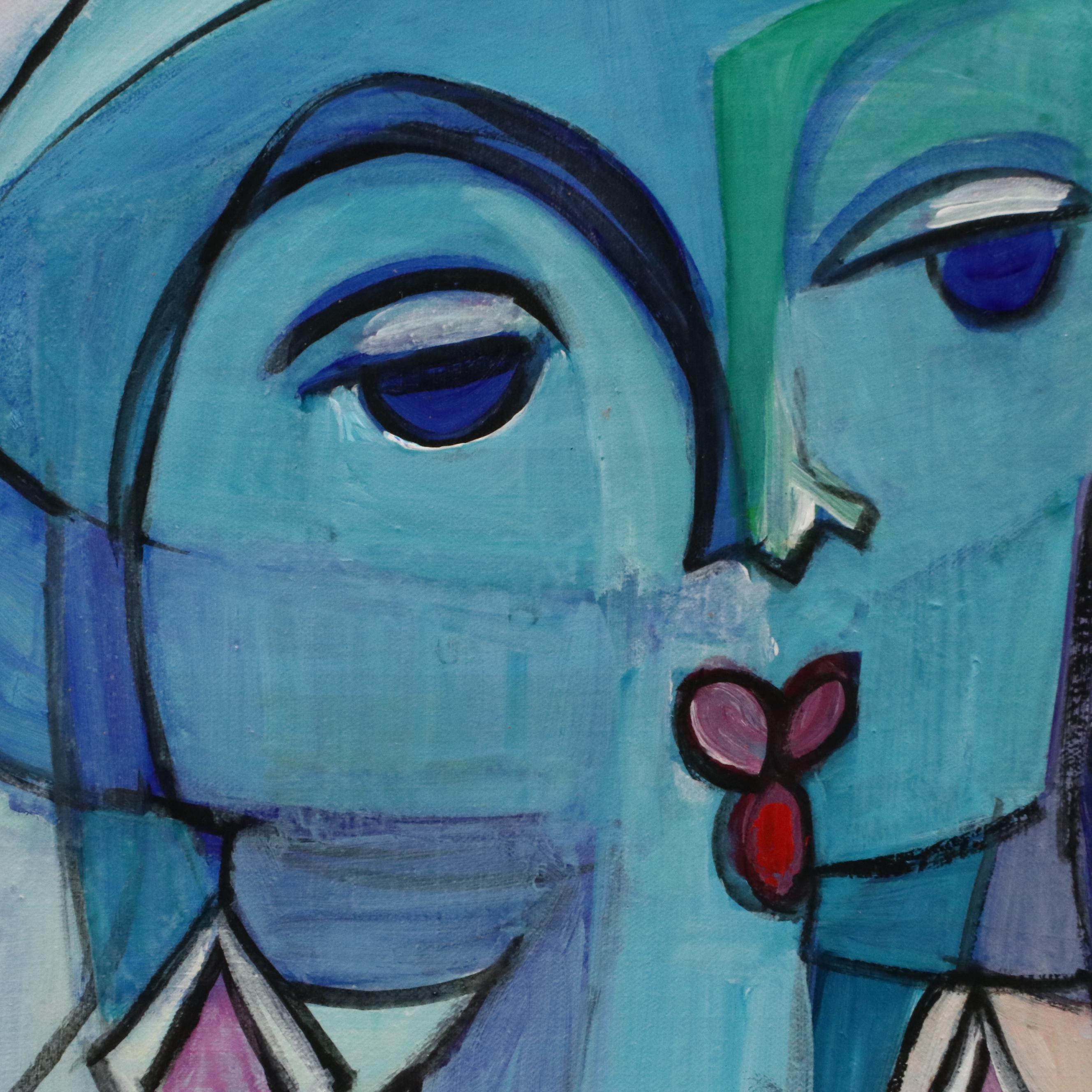 Evuarherhe Ufuoma Figurative Acrylic Painting "My Love," 2022