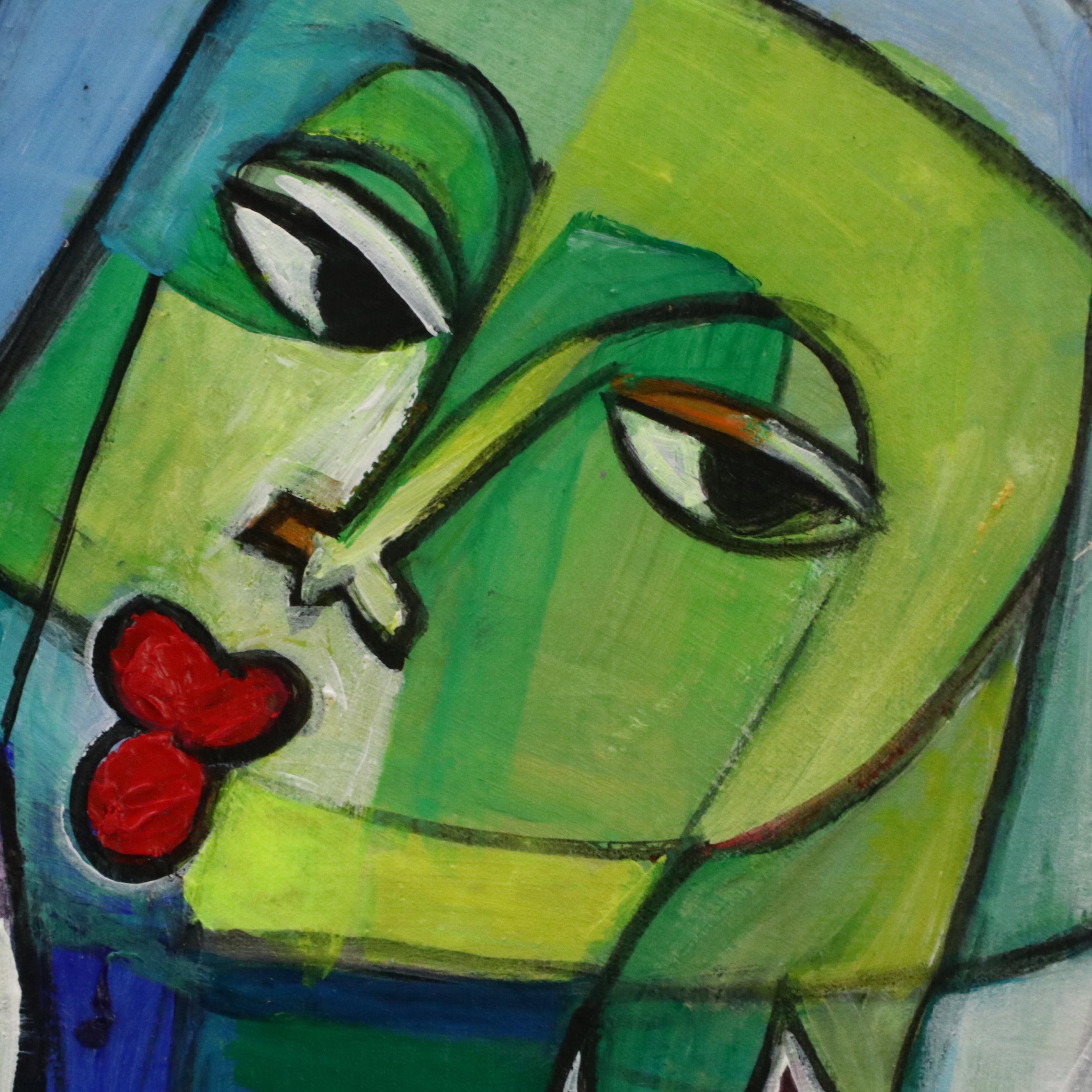 Evuarherhe Ufuoma Figurative Acrylic Painting "My Love," 2022
