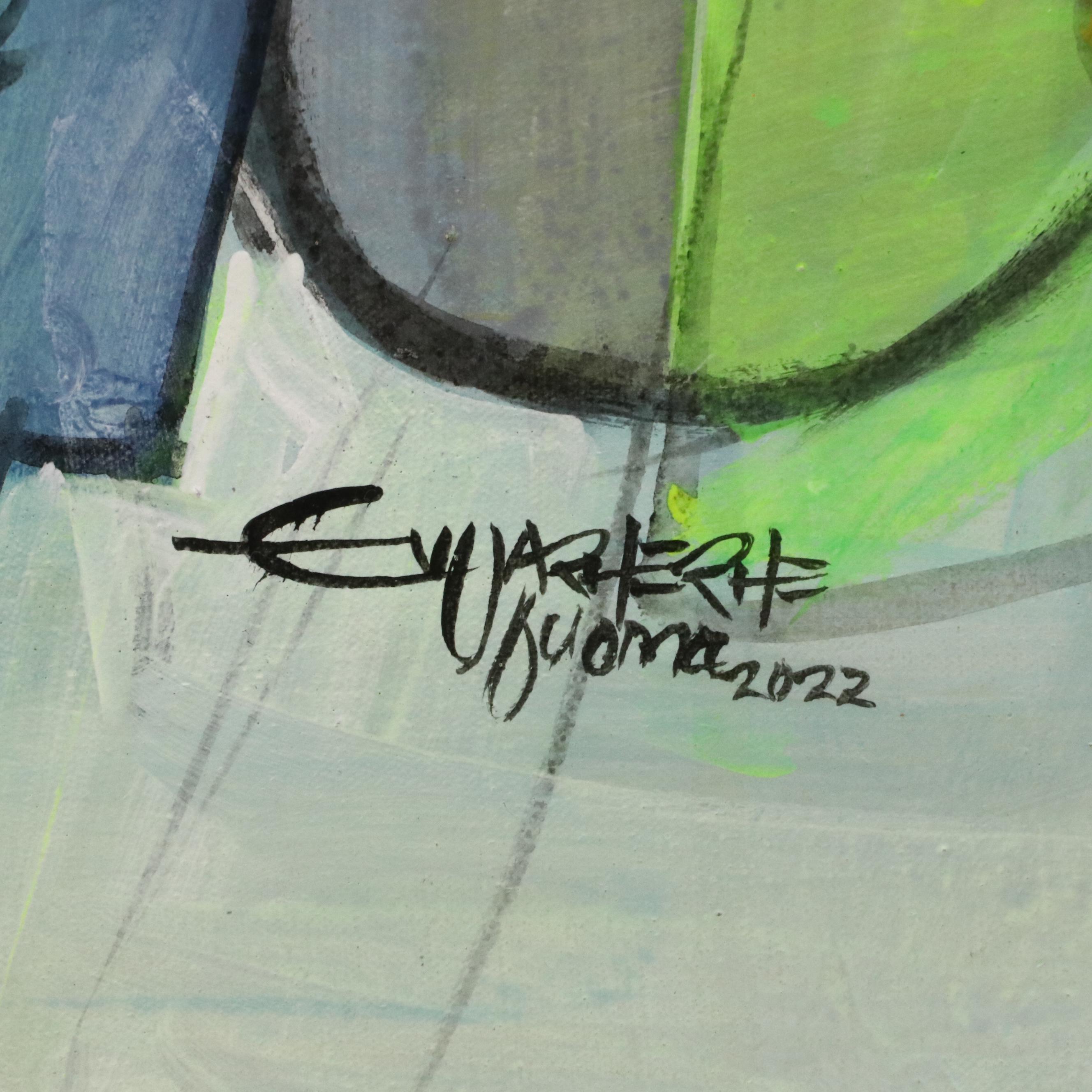 Evuarherhe Ufuoma Figurative Acrylic Painting "My Love," 2022