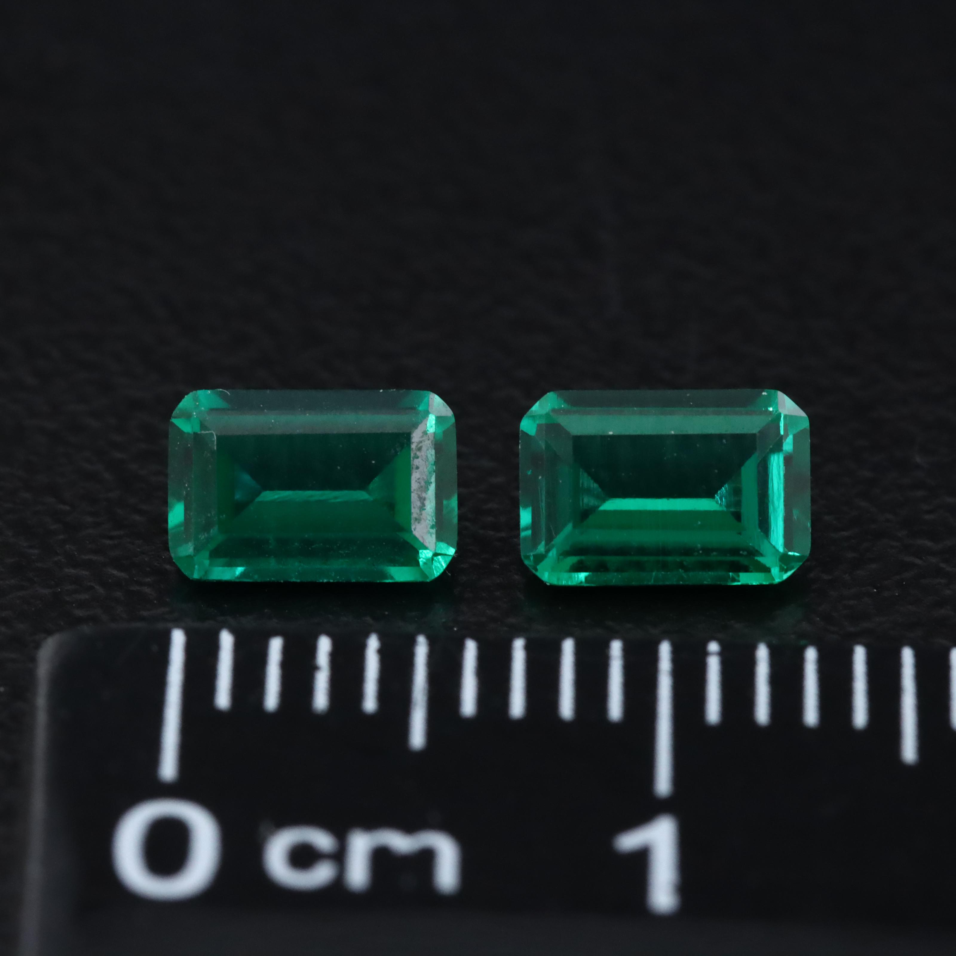 Loose 0.95 CTW Lab Grown Emerald Matched Pair