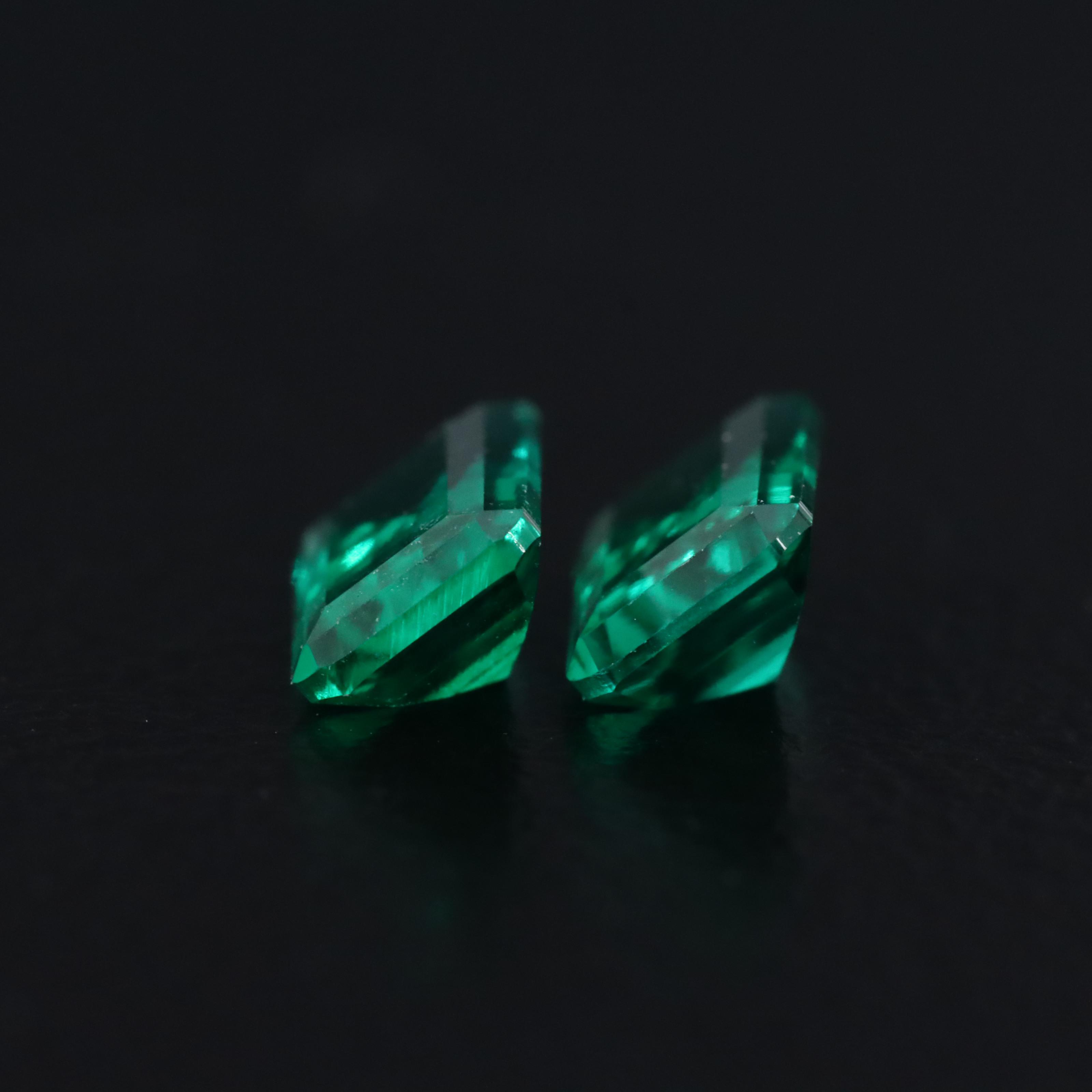 Loose 0.95 CTW Lab Grown Emerald Matched Pair