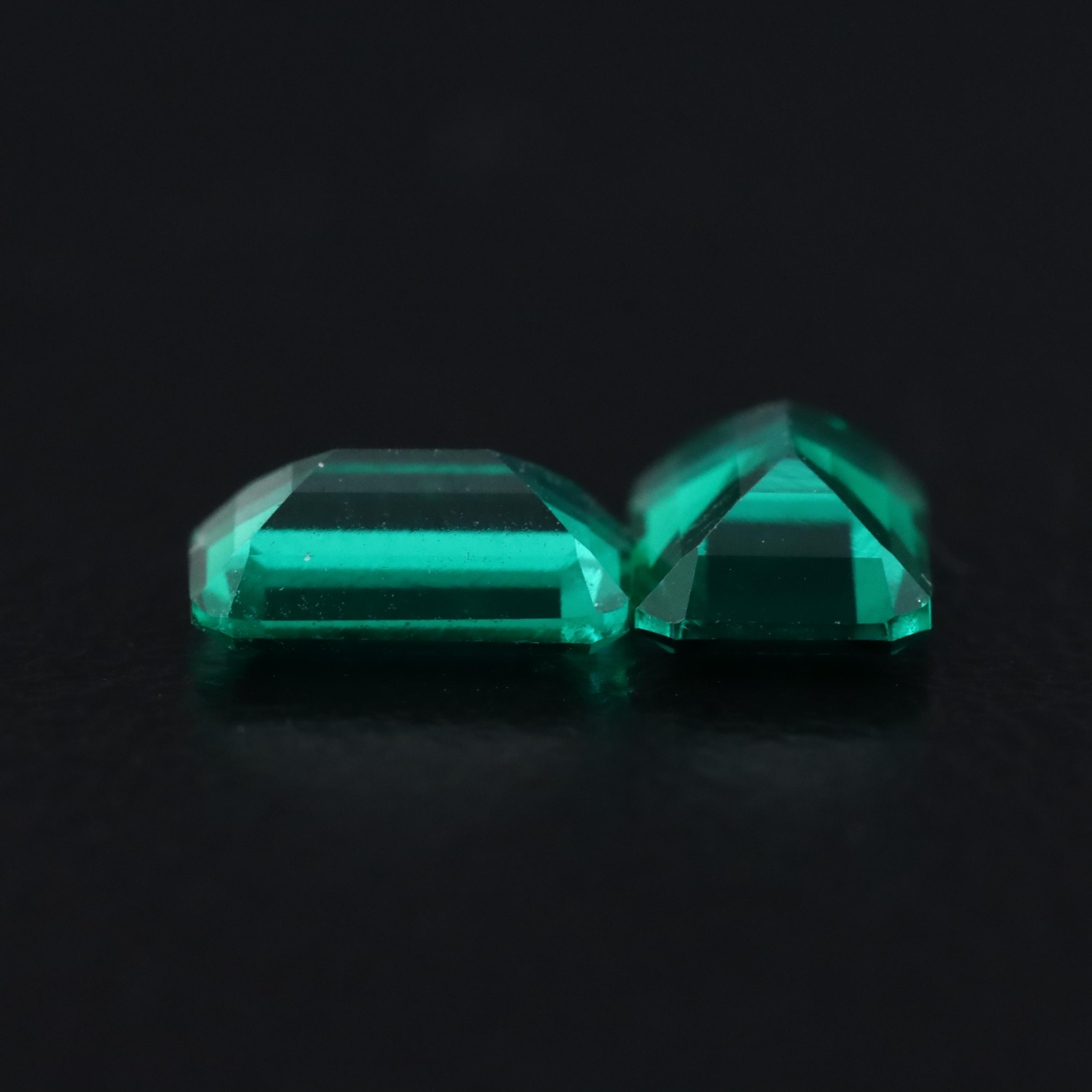 Loose 0.95 CTW Lab Grown Emerald Matched Pair