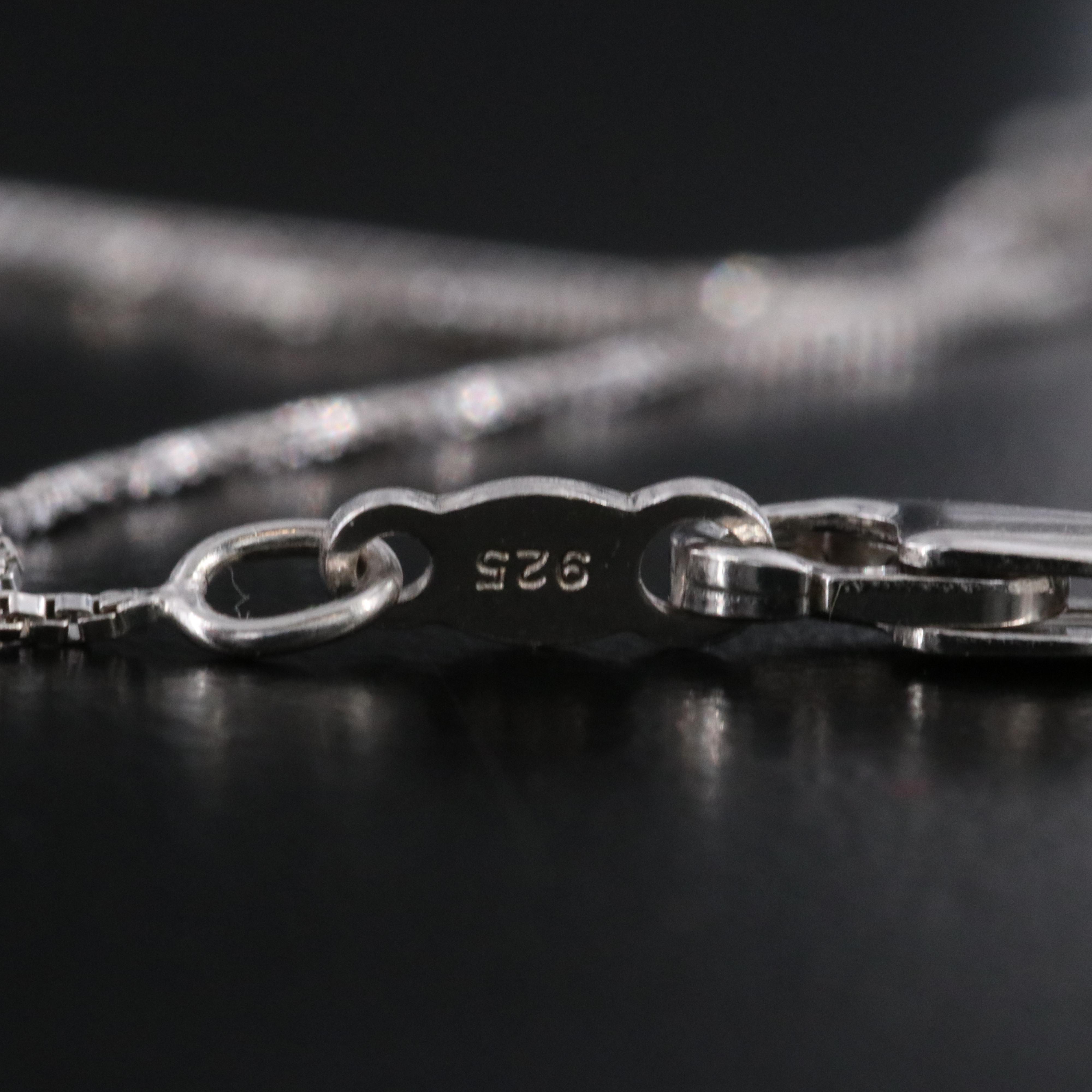 Sterling Diamond Trembler Heart Pendant Necklace