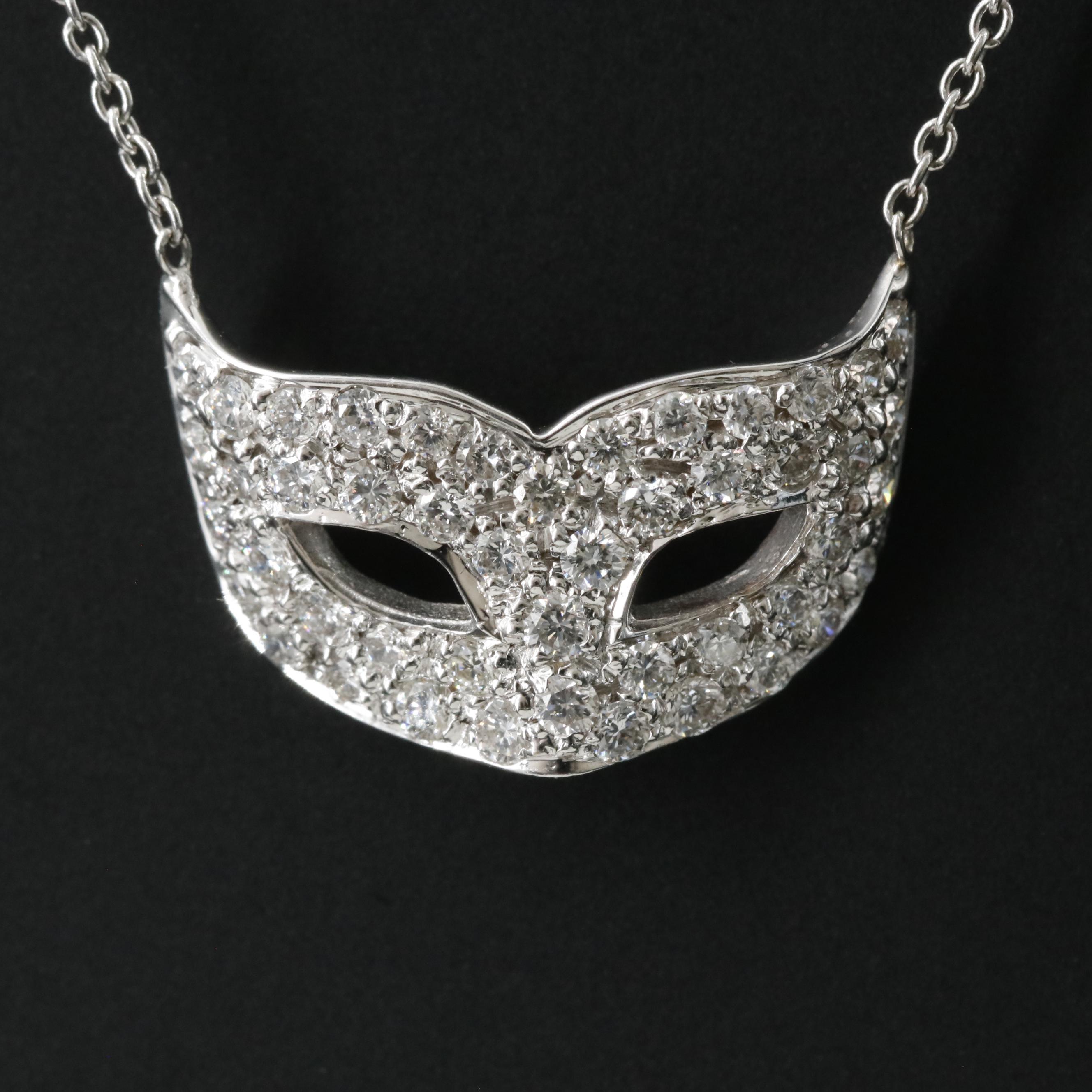 Roberto Coin 18K 0.38 CTW Diamond Mask Necklace