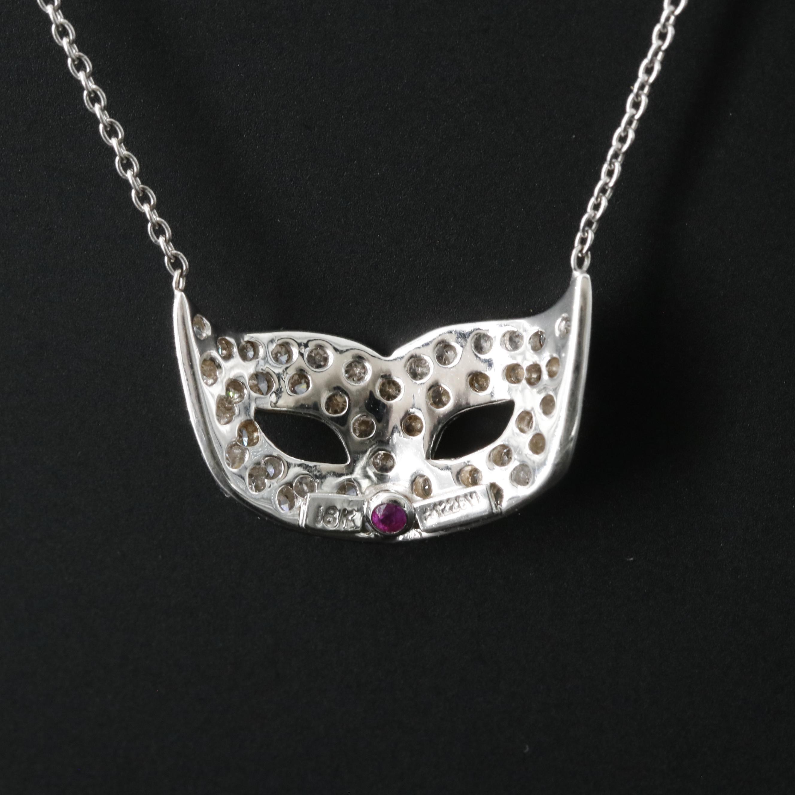 Roberto Coin 18K 0.38 CTW Diamond Mask Necklace
