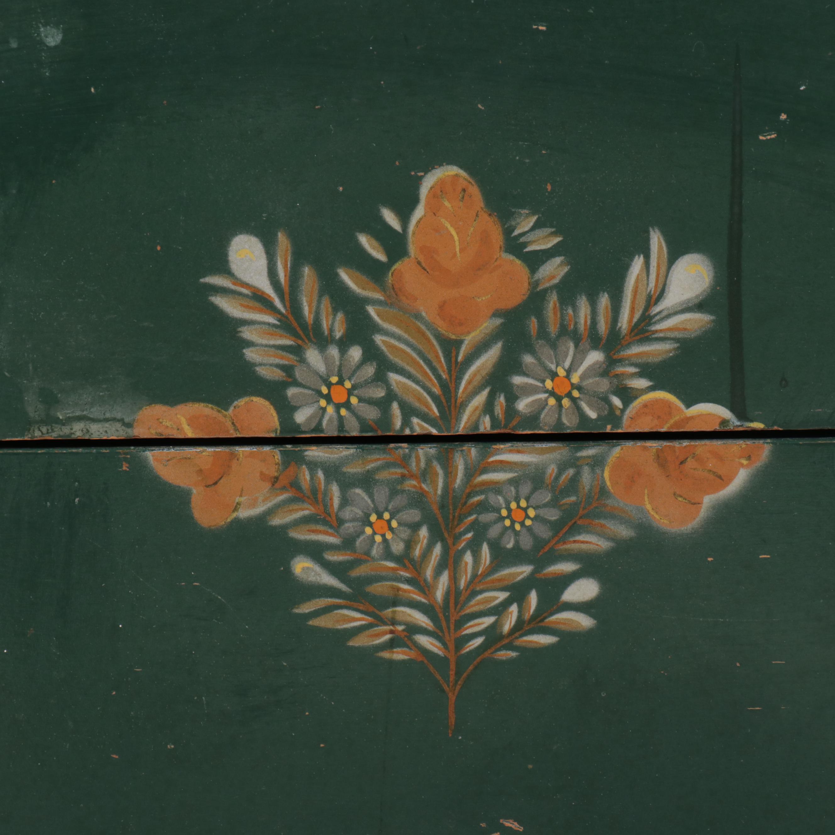 Stickley Bros. Co. Paint-Decorated Wood Dresser with Mirror, Mid-20th Century