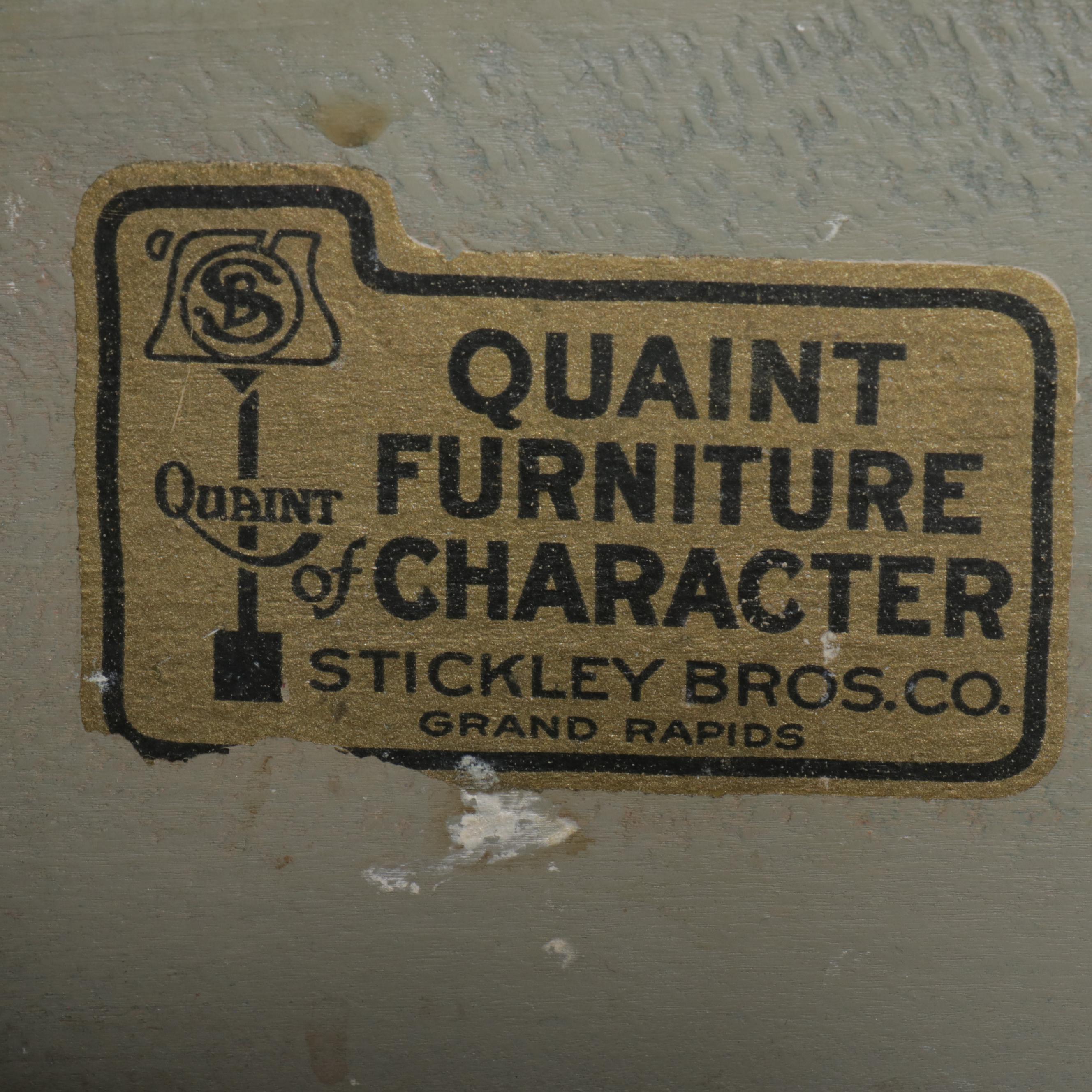 Stickley Bros. Co. Paint-Decorated Wood Dresser with Mirror, Mid-20th Century