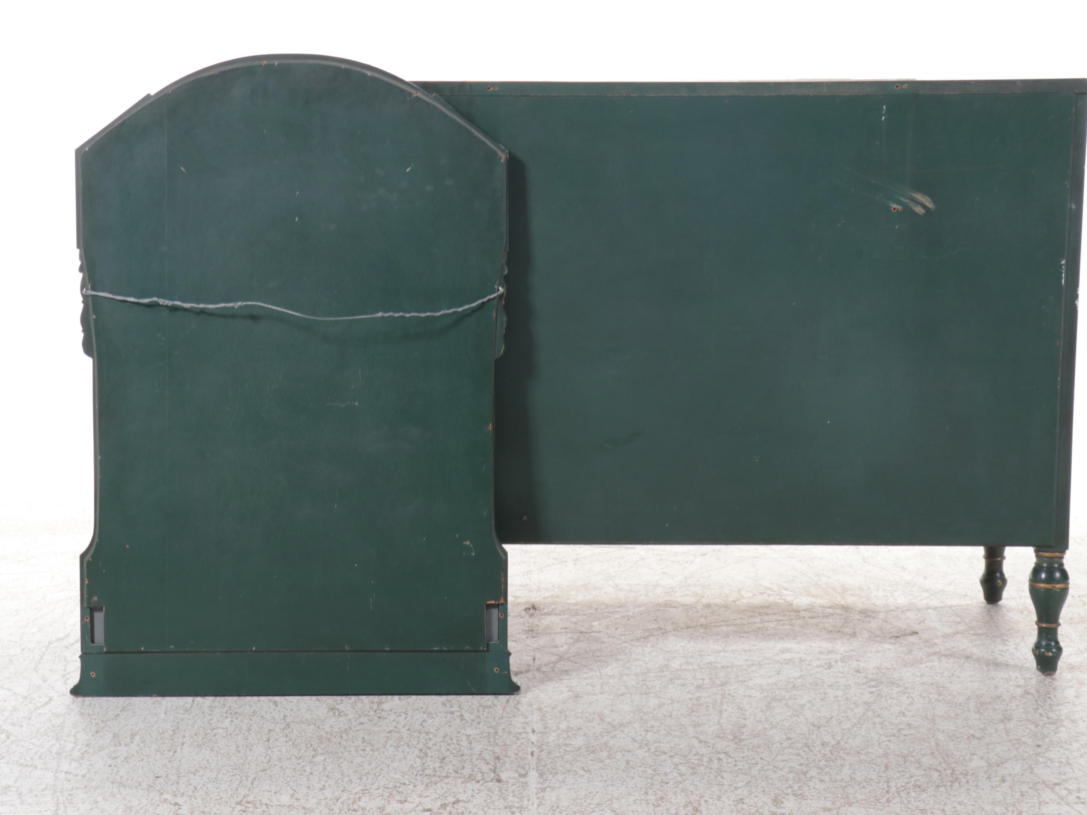 Stickley Bros. Co. Paint-Decorated Wood Dresser with Mirror, Mid-20th Century