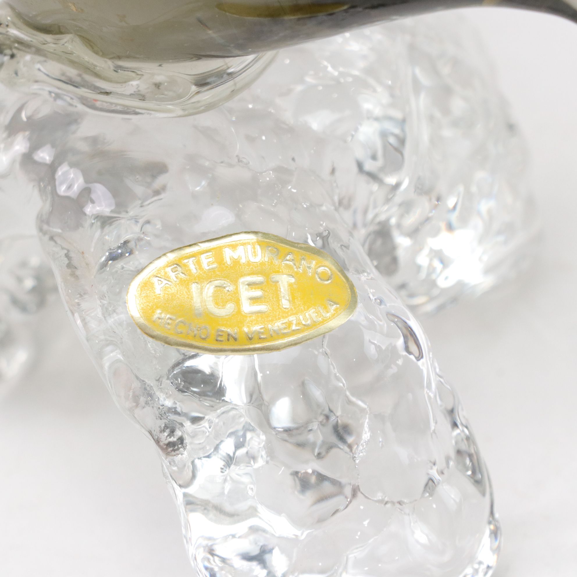 Arte Murano Crystal Bird with Hessian Glass Amethyst Decanter and Tree Figurine