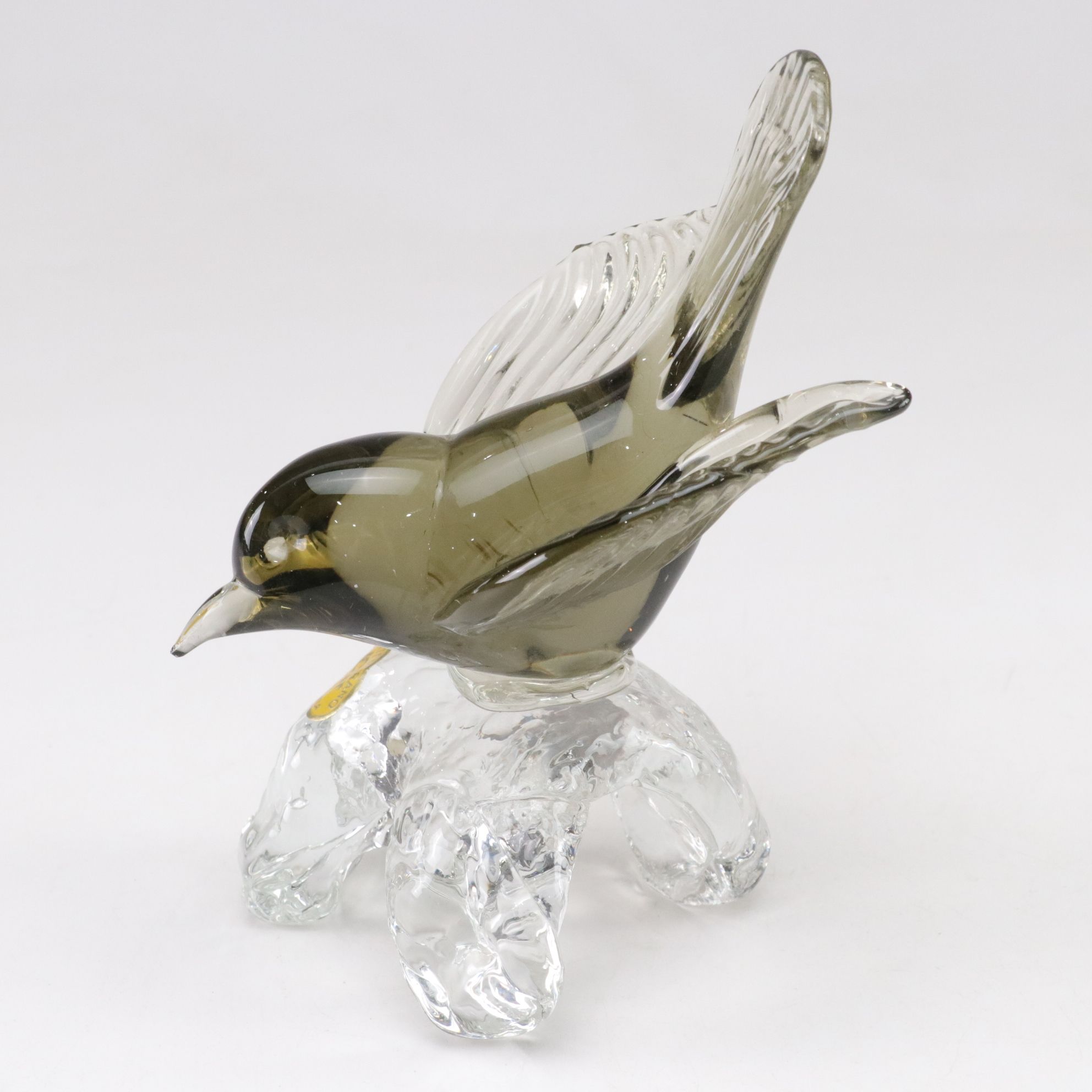 Arte Murano Crystal Bird with Hessian Glass Amethyst Decanter and Tree Figurine