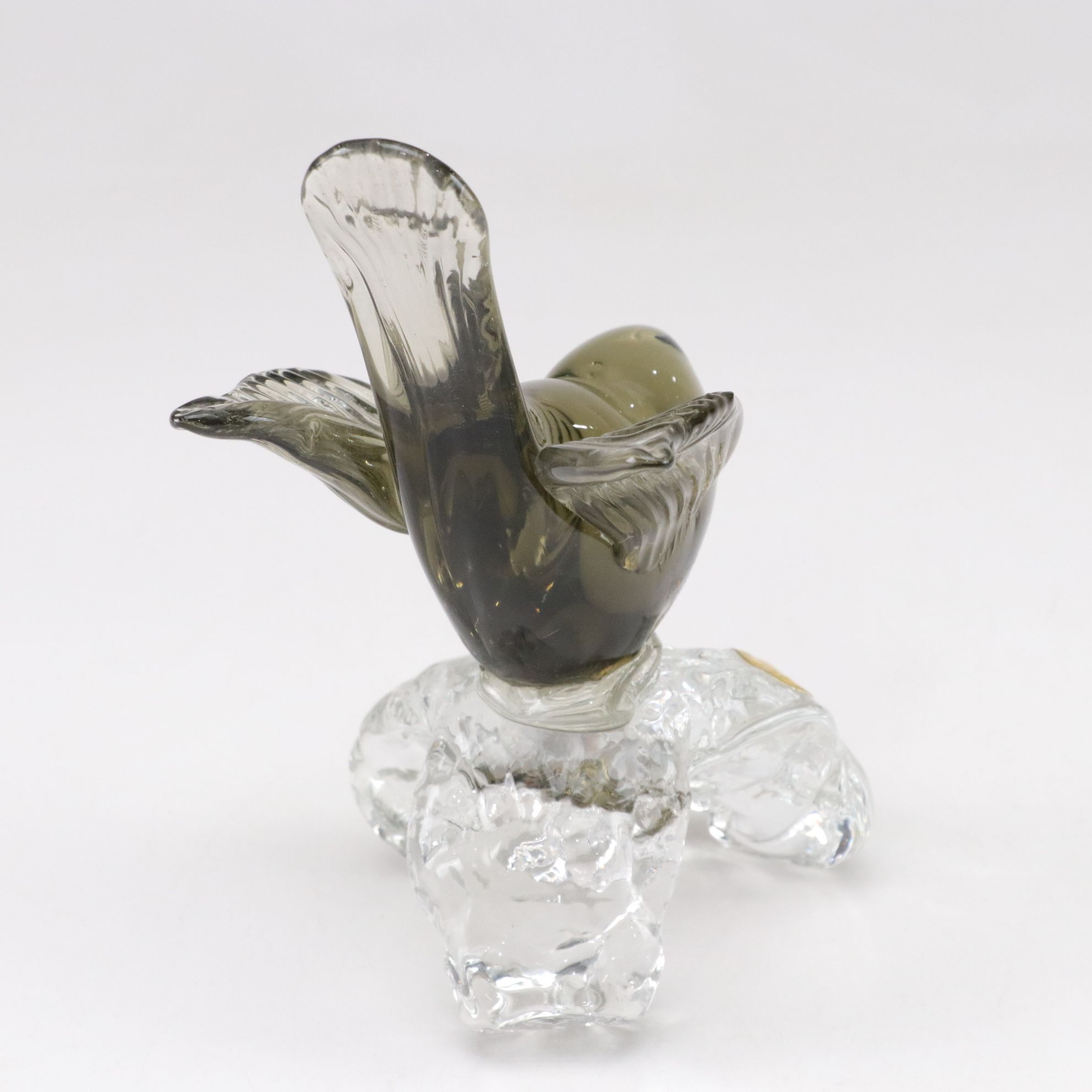 Arte Murano Crystal Bird with Hessian Glass Amethyst Decanter and Tree Figurine