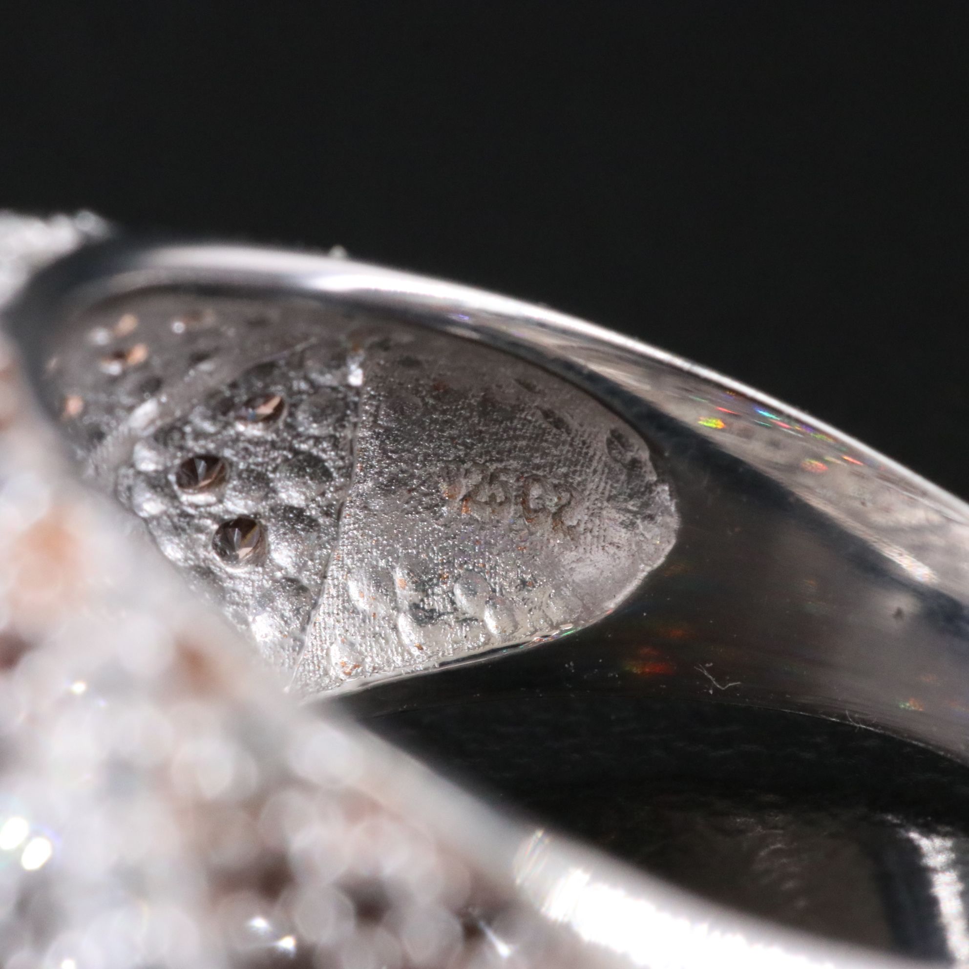 Sterling Diamond Lattice Dome Ring