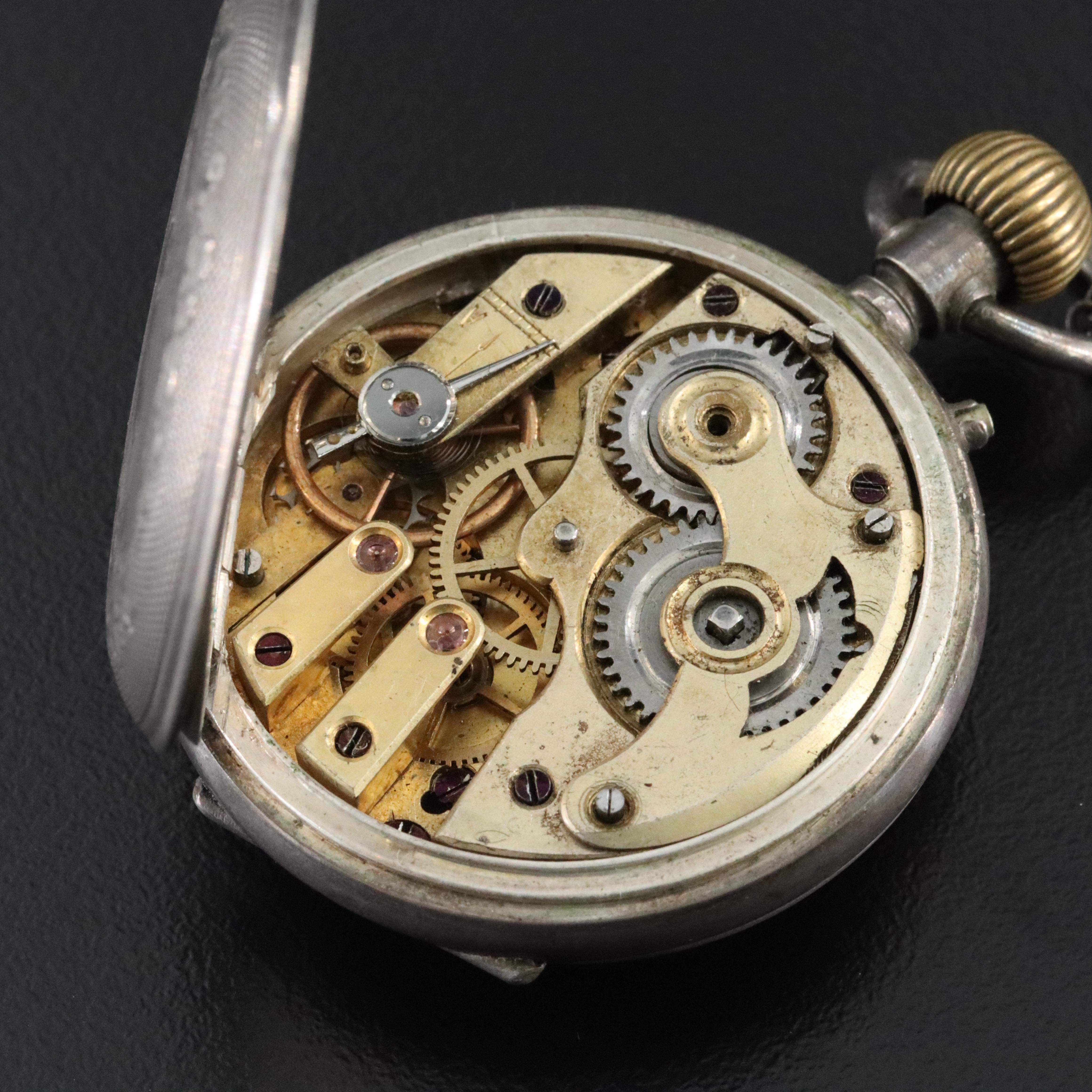 Vintage Silver Pocket Watch Pendant