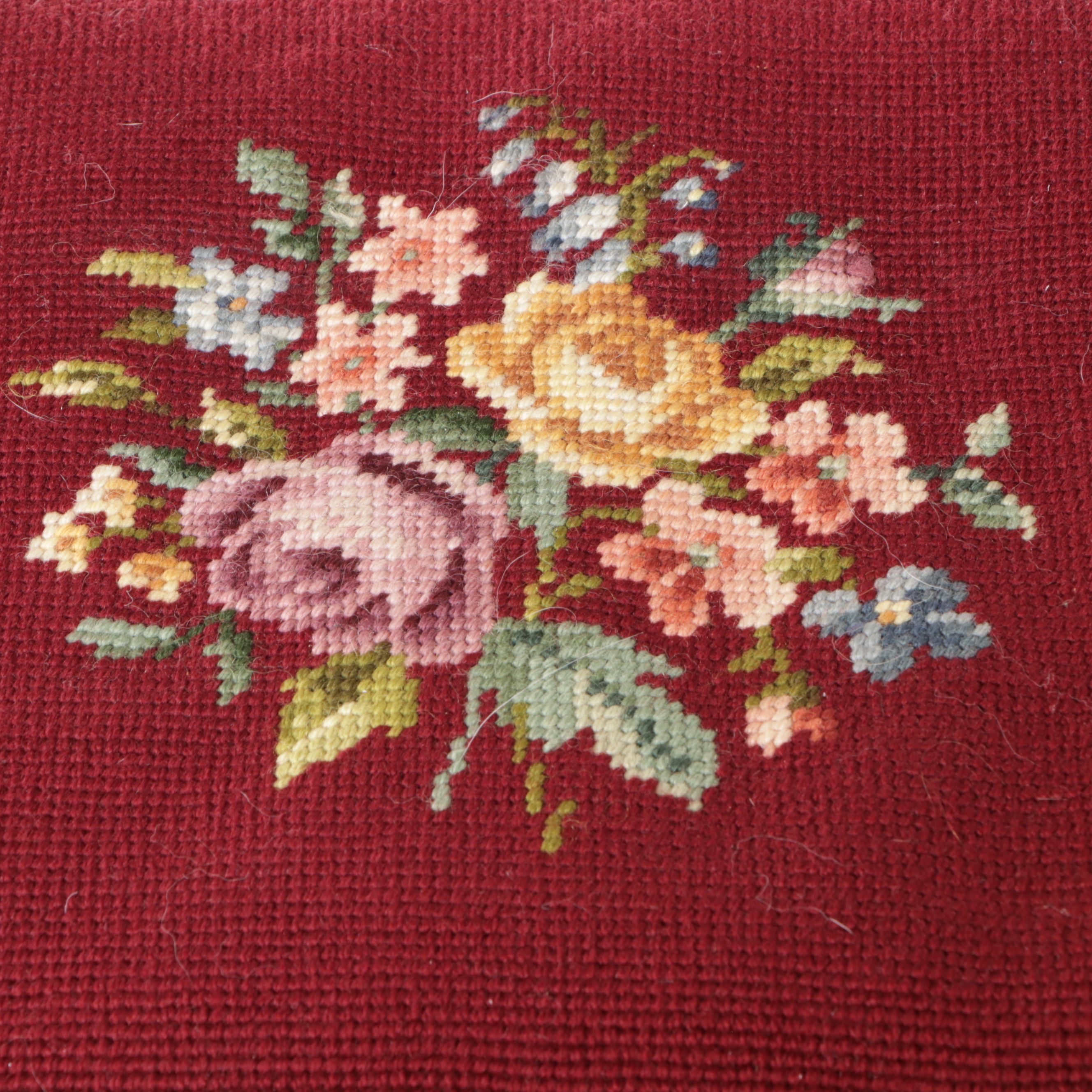 Pair of Eastlake Walnut Side Chairs with Floral Needlepoint Seats