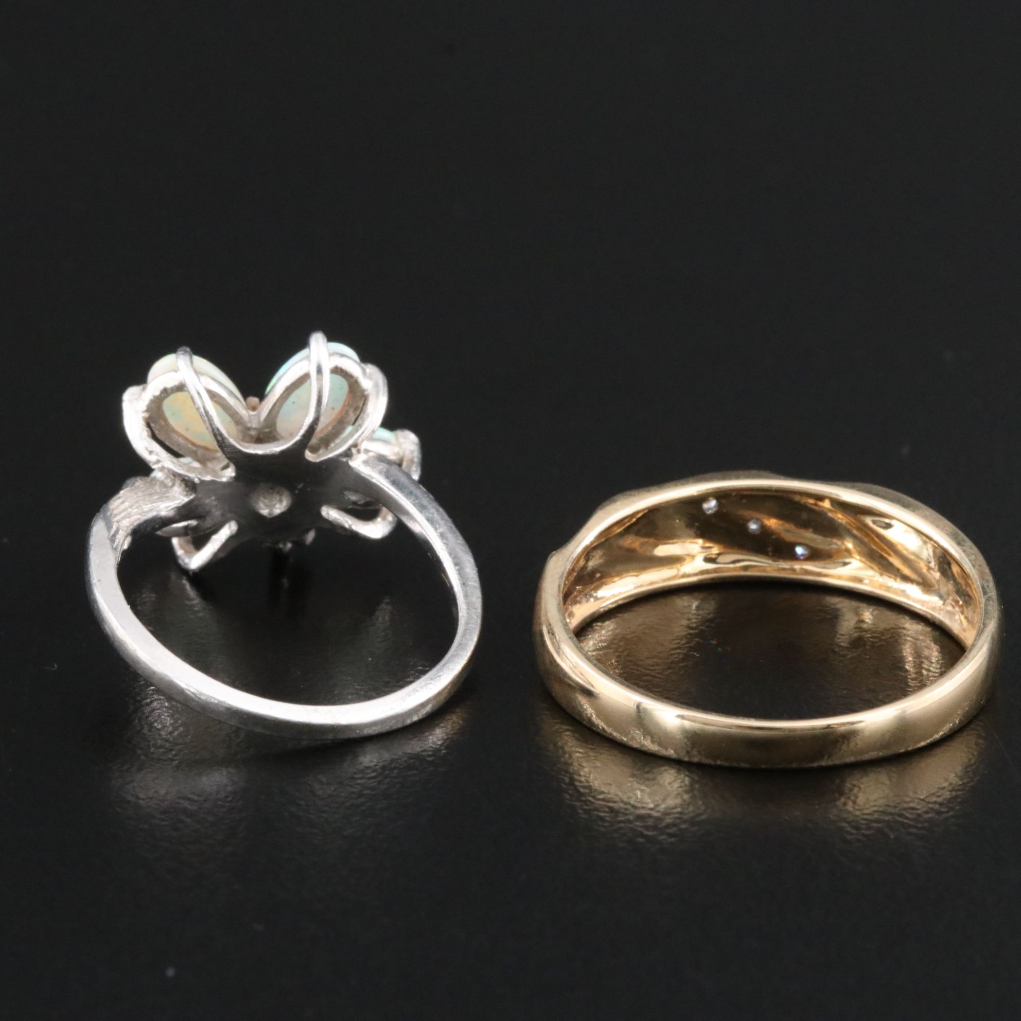 10K Opal and Diamond Rings