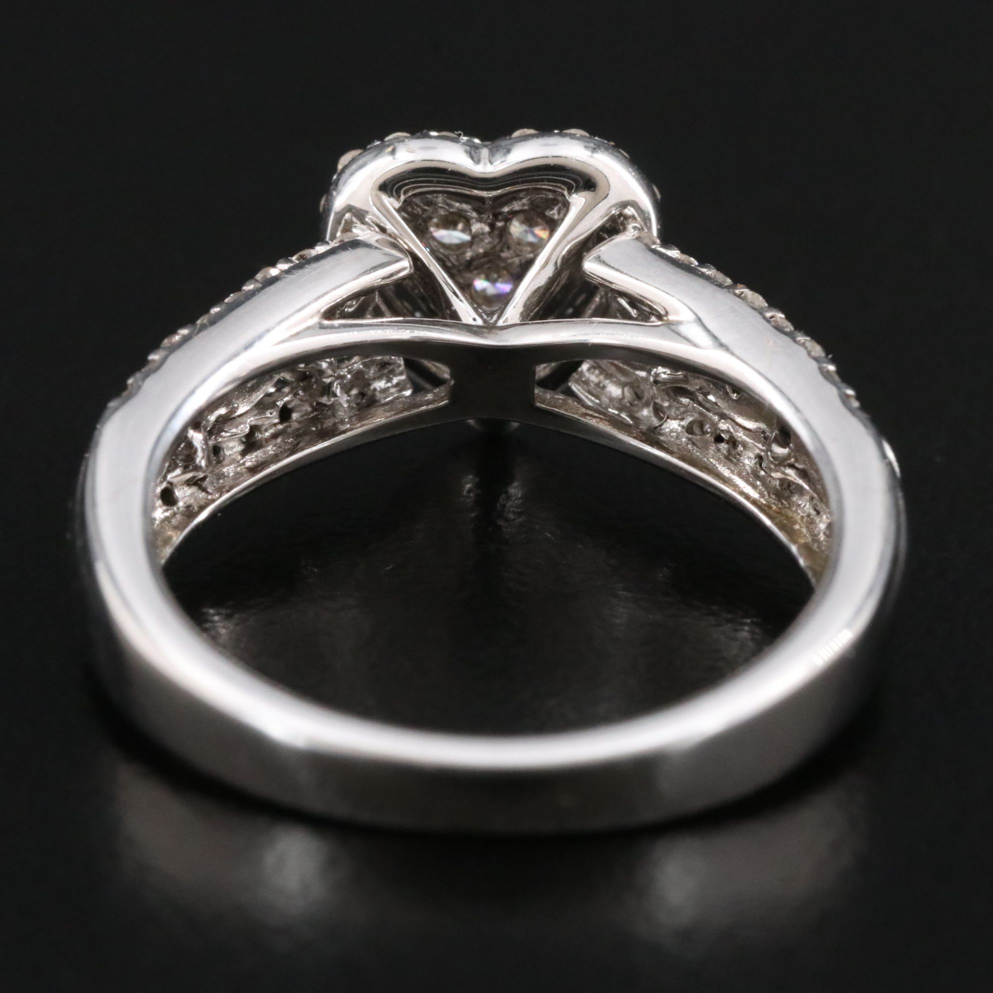 Sterling Diamond Heart Ring