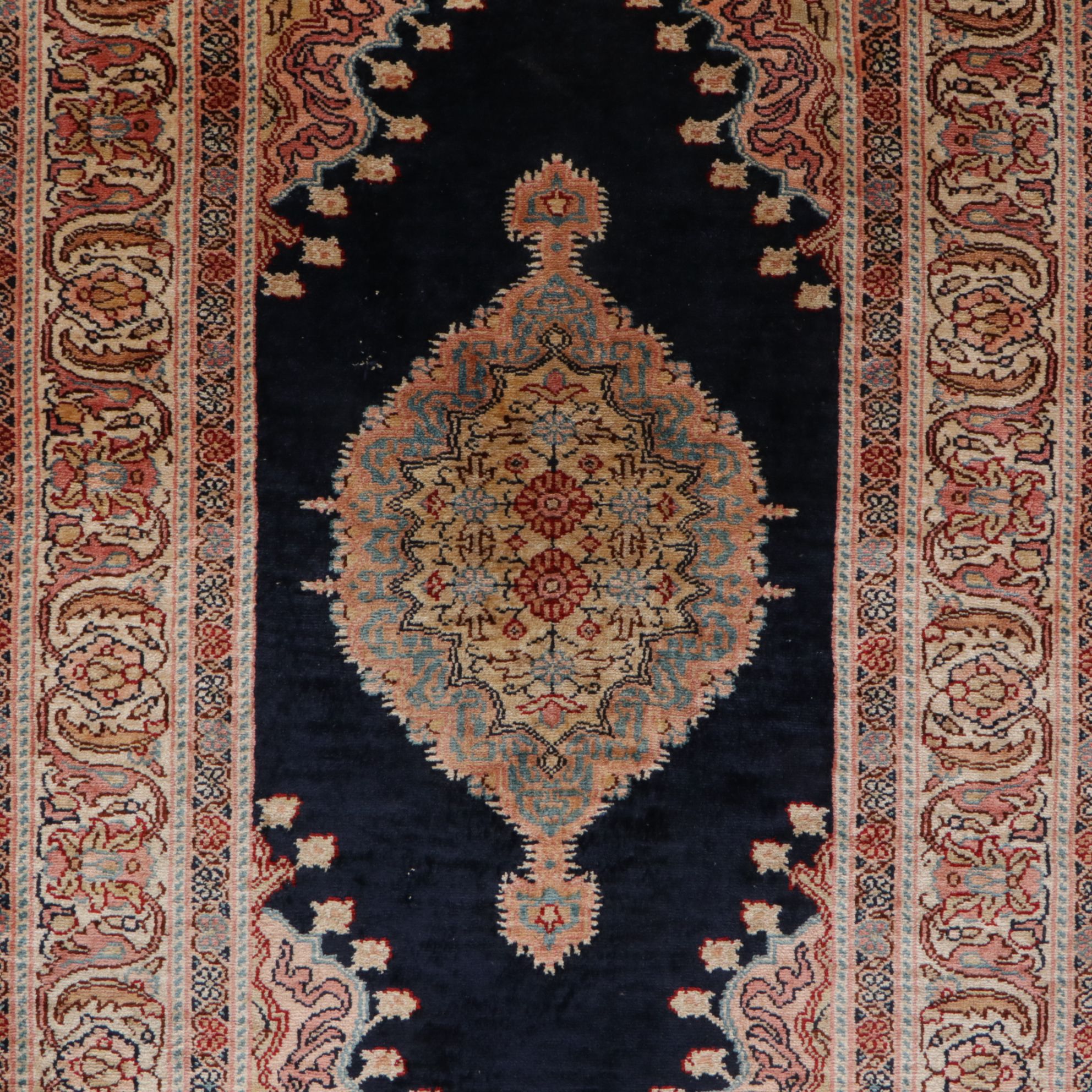 1'11 x 3'1 Hand-Knotted Turkish Kayseri Silk Accent Rug