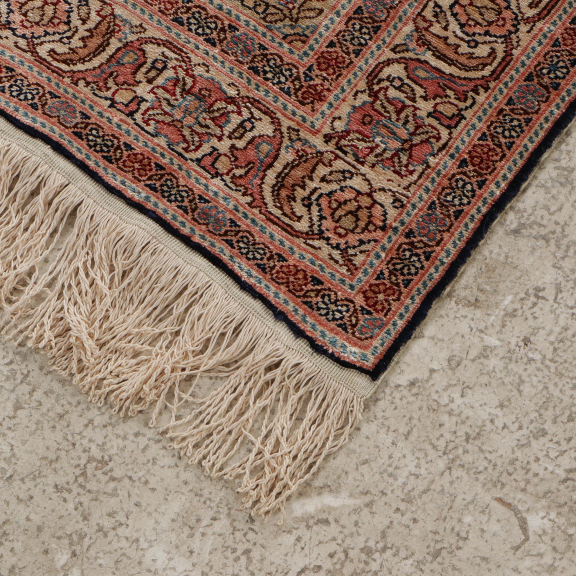 1'11 x 3'1 Hand-Knotted Turkish Kayseri Silk Accent Rug