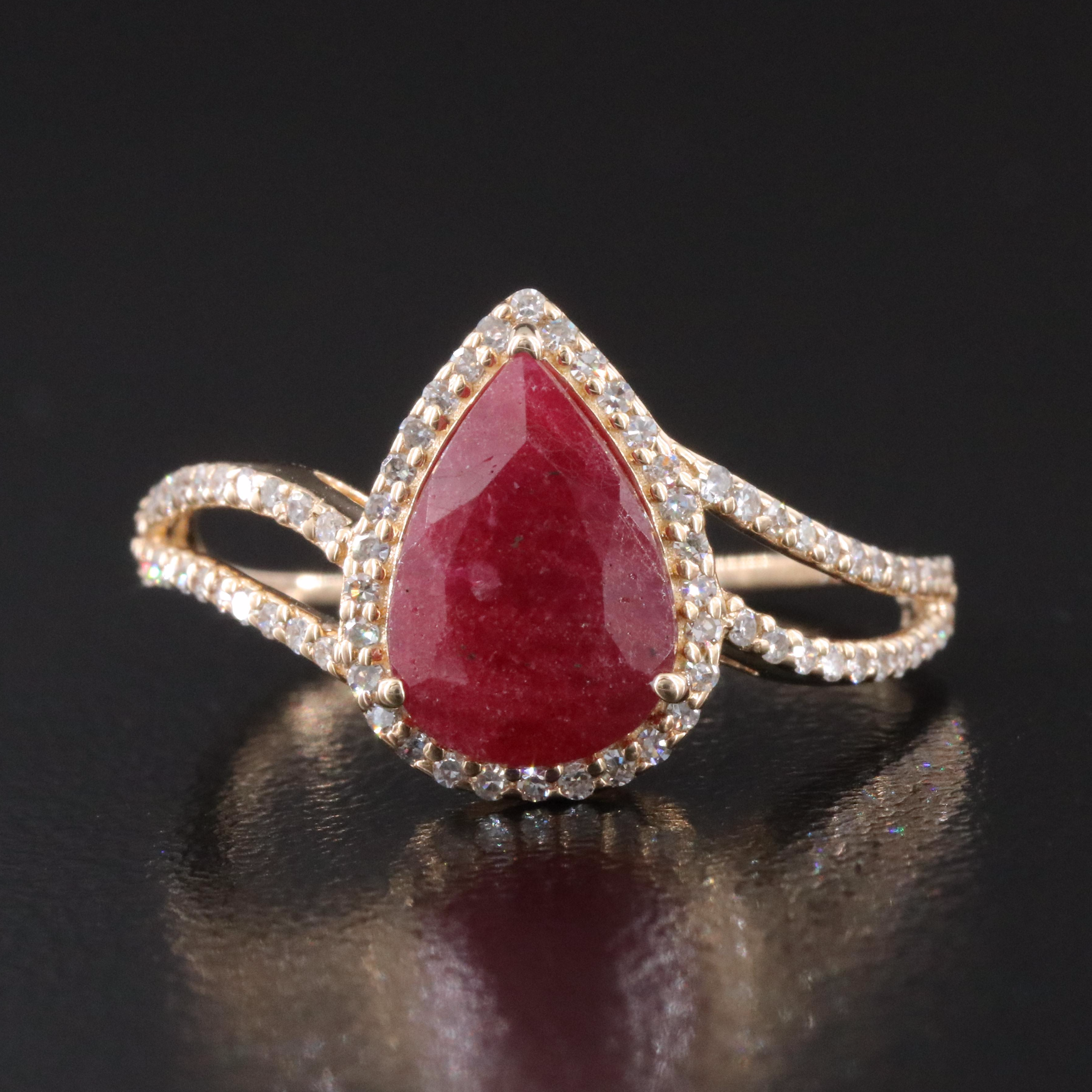 14K Filled Corundum and Diamond Ring with IGI Jewelry Report