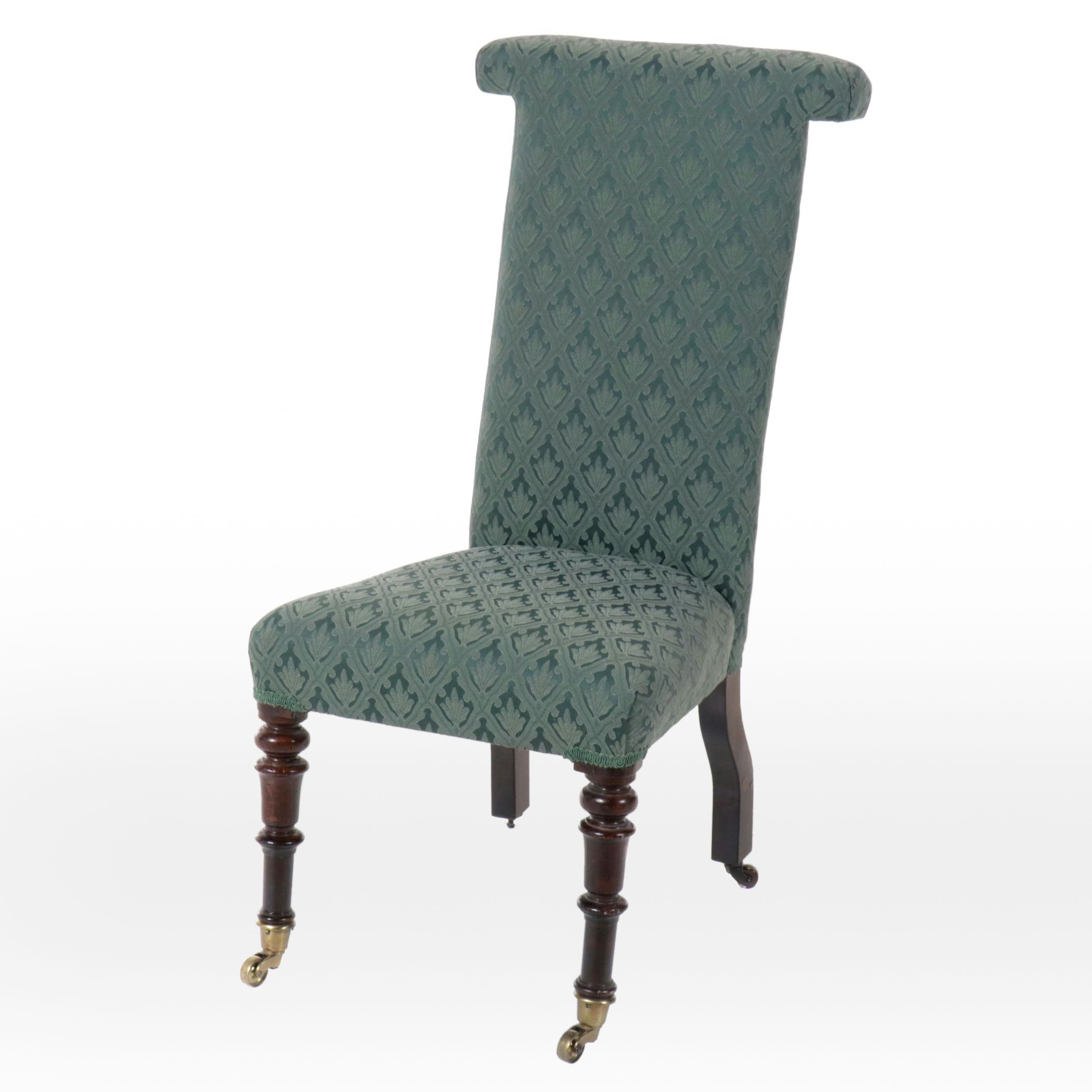Victorian Upholstered Prie-Dieu Style Chair, Late 19th/Early 20th Century