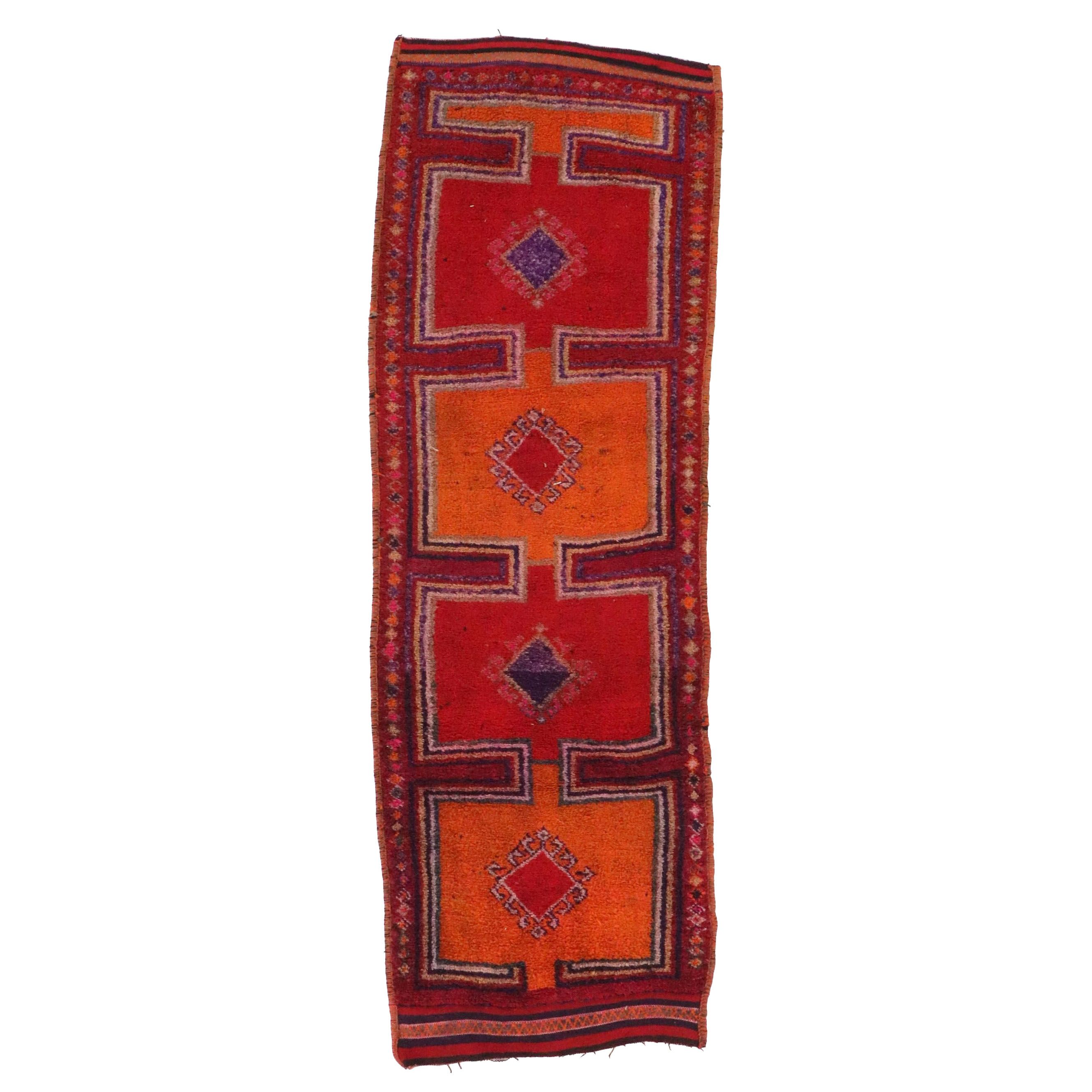 3'11 x 11'6 Hand-Knotted Moroccan Berber Long Rug