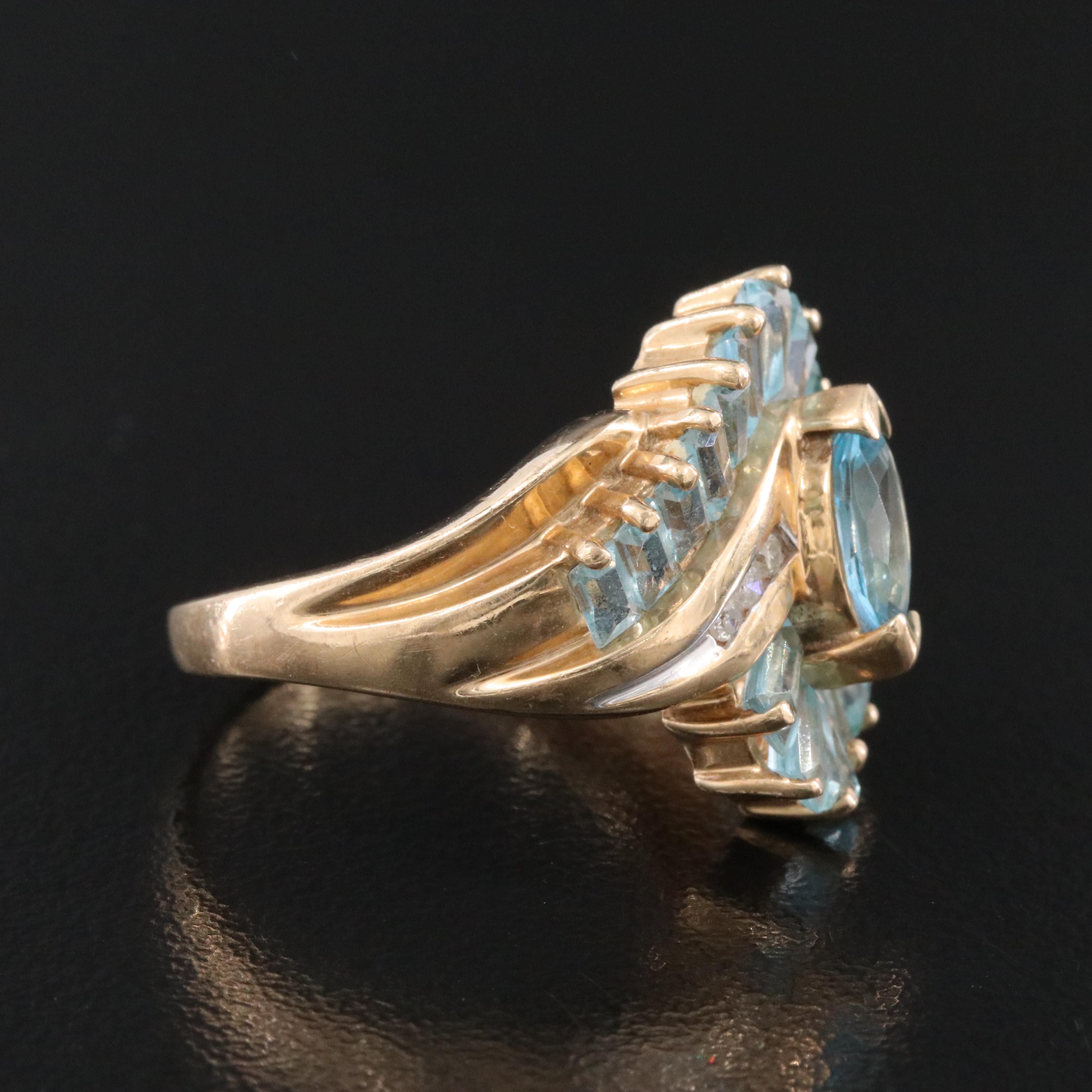 10K Topaz and Diamond Ring