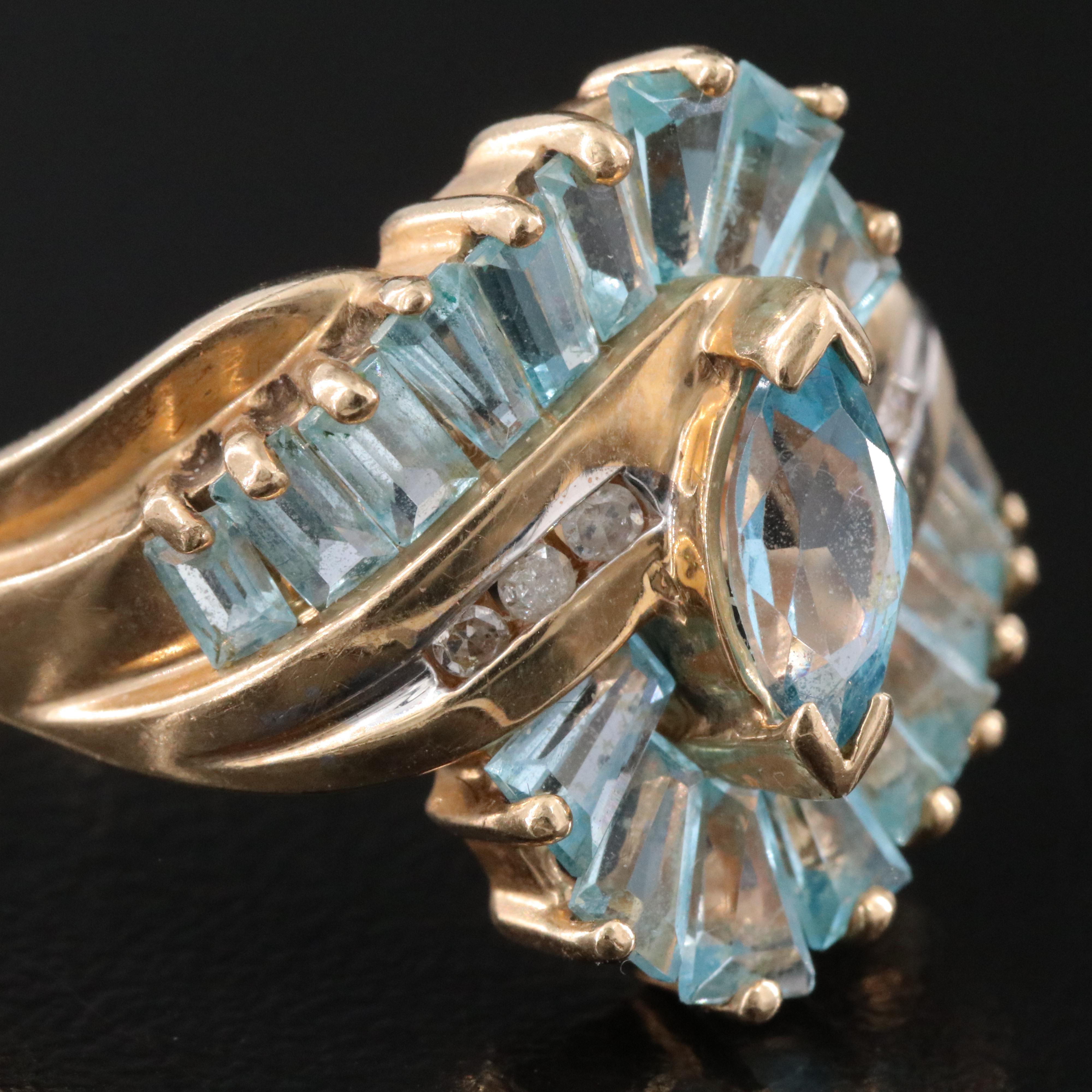 10K Topaz and Diamond Ring