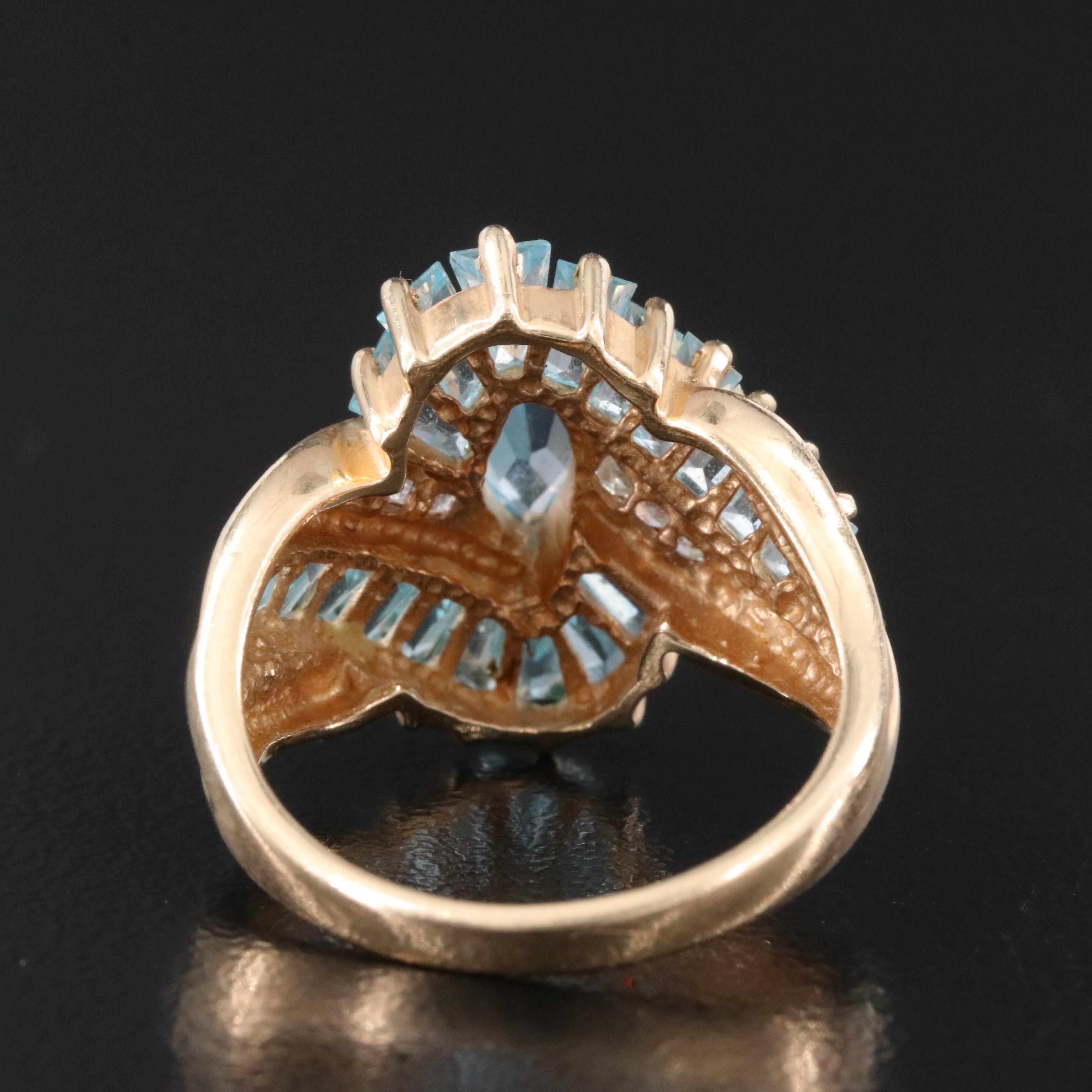 10K Topaz and Diamond Ring