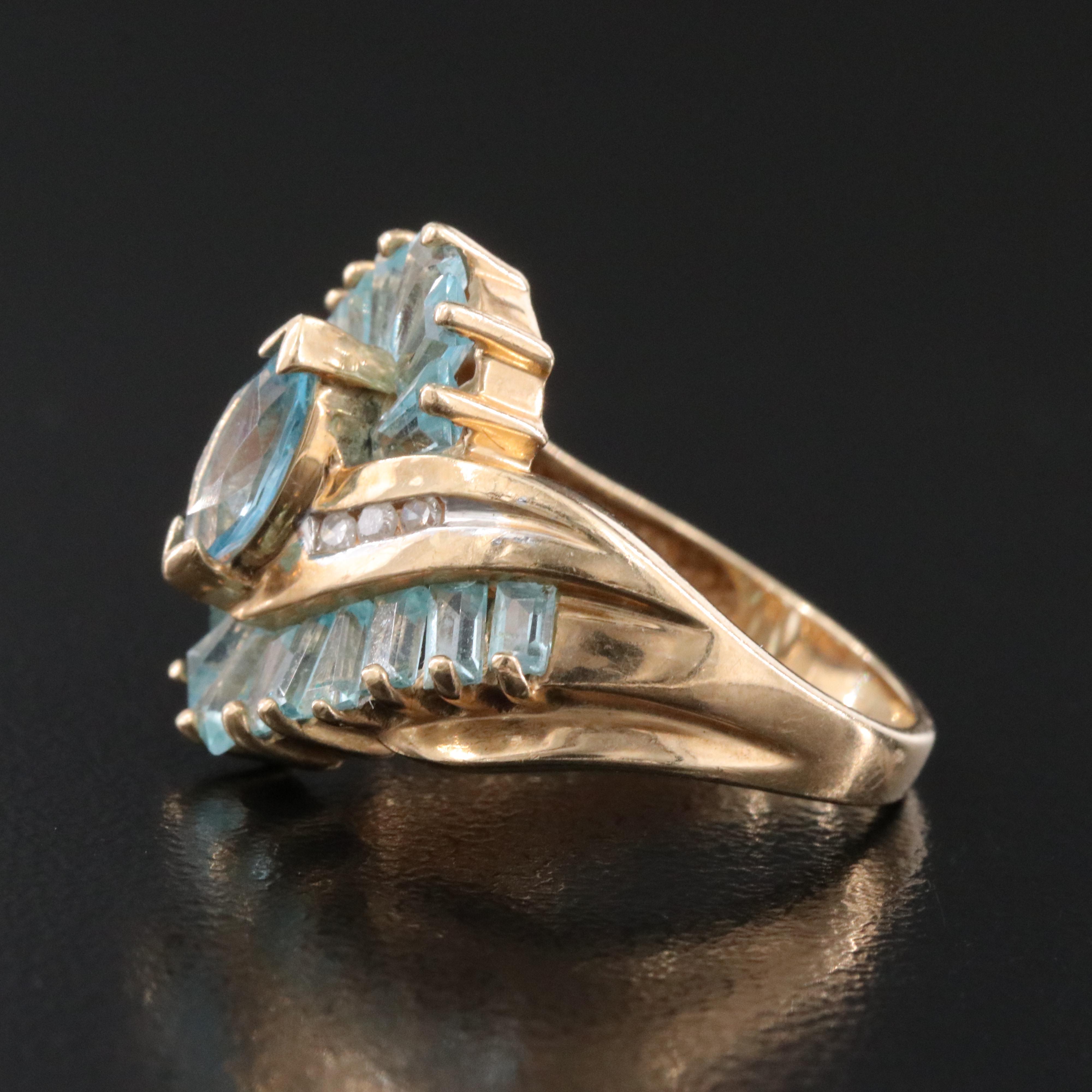 10K Topaz and Diamond Ring