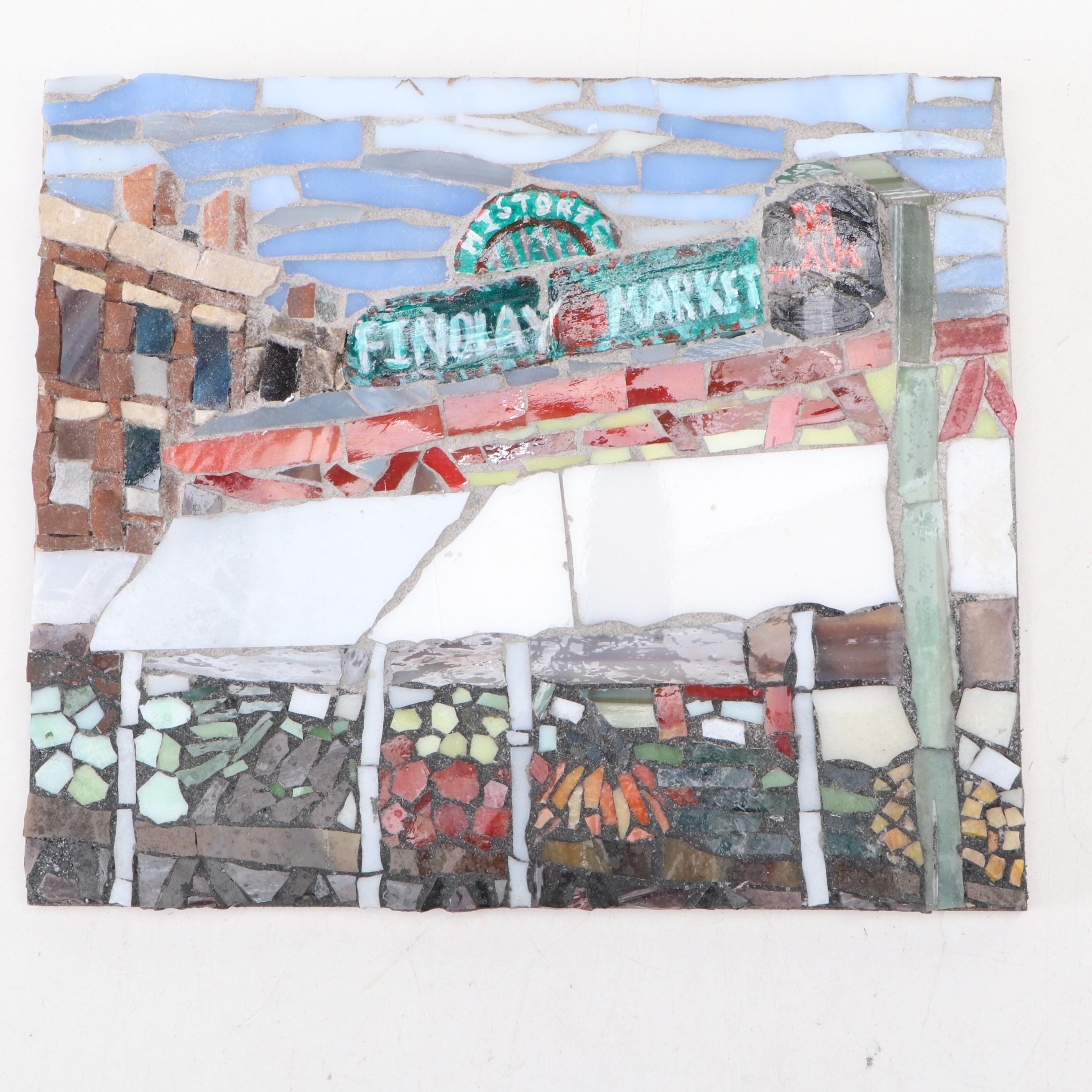 Rookwood Pottery Trivet and Joyce Kaufman Findlay Market Glass Mosaic Plaque