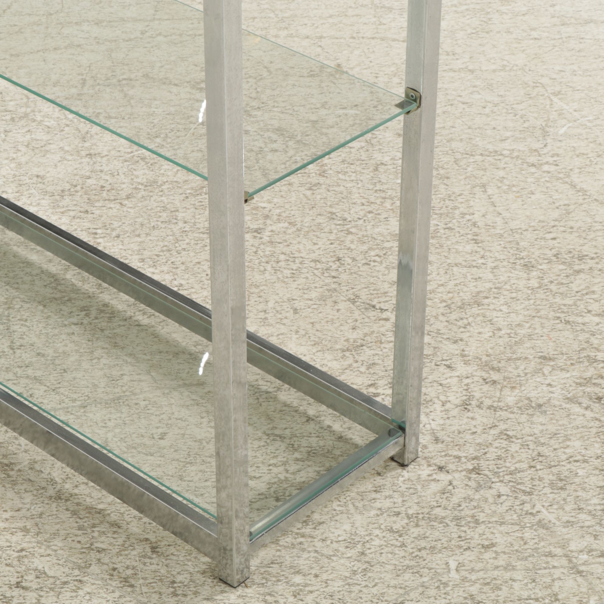 Modernist Chrome Finished Display Shelf